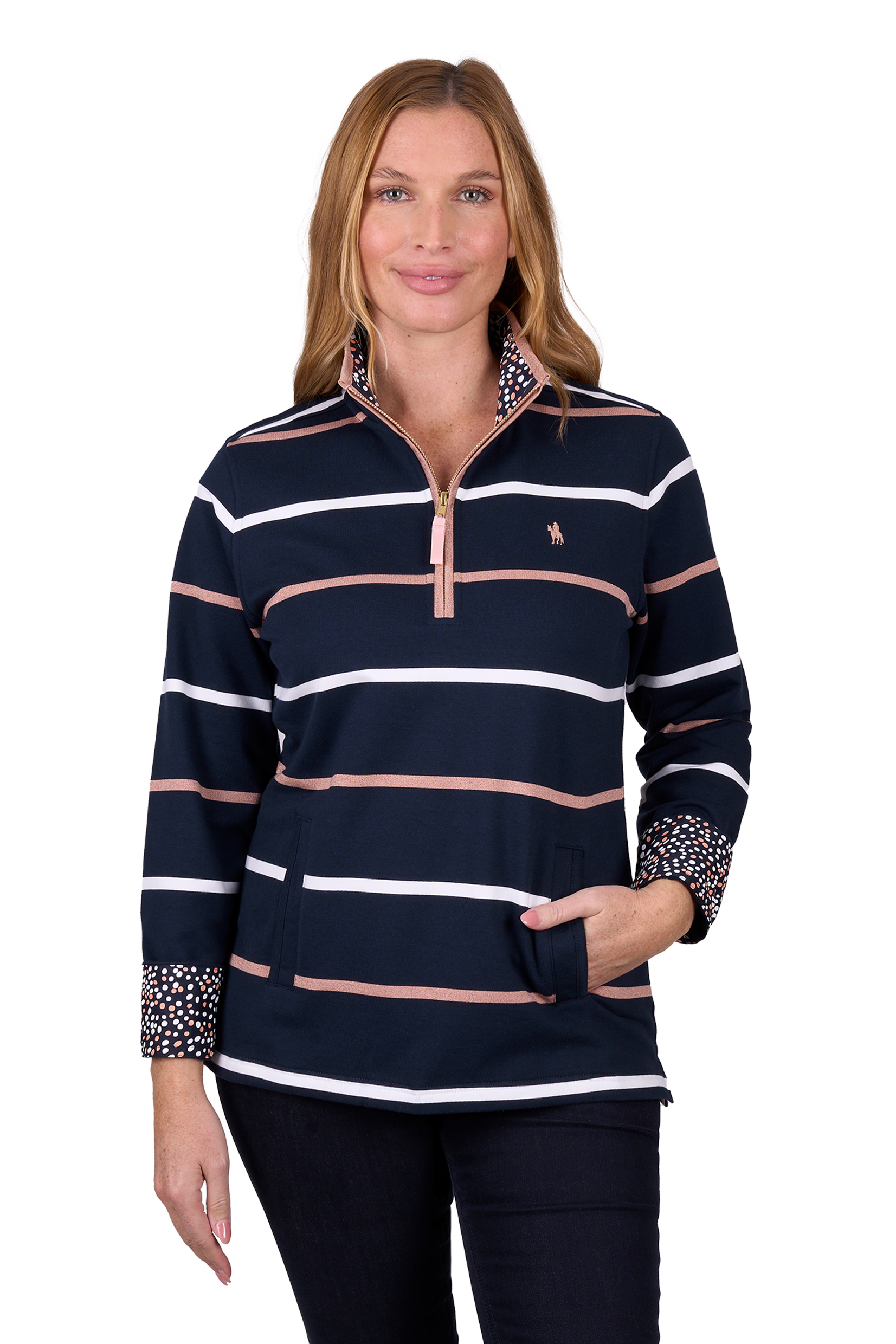 Women's Matilda 1/4 Zip Stripe Rugby