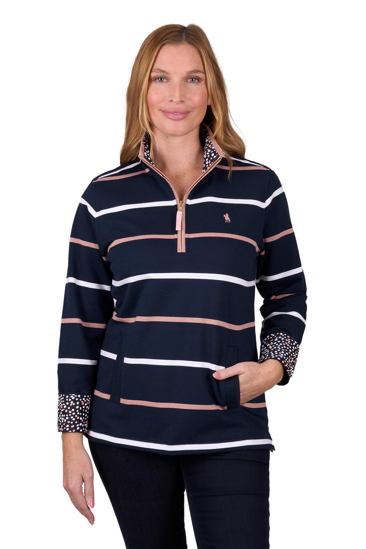 Women's Matilda 1/4 Zip Stripe Rugby