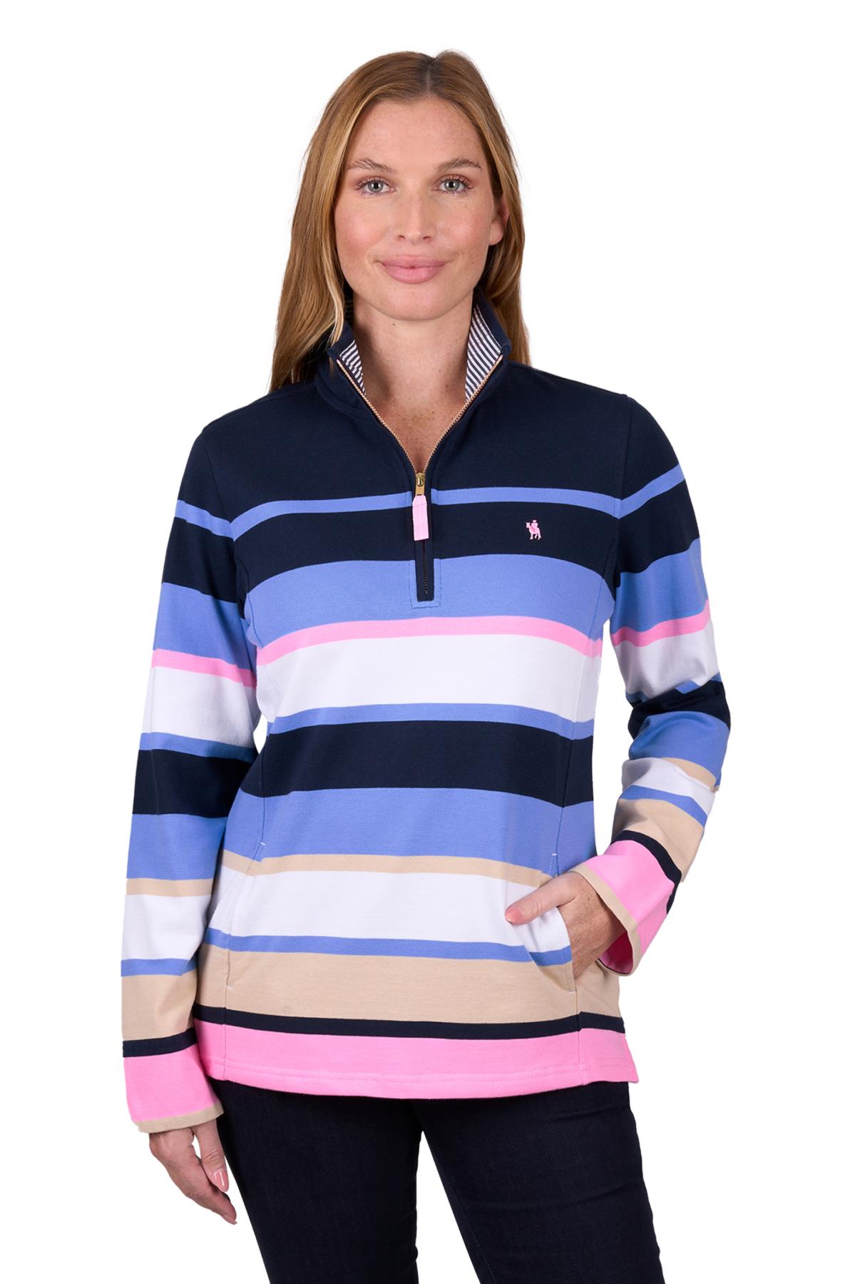 Women's Elena 1/4 Zip Stripe Rugby