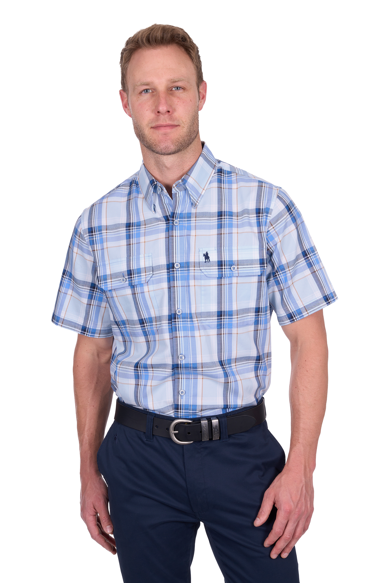 Men’s Brian Check 2 Pocket Short Sleeve Shirt