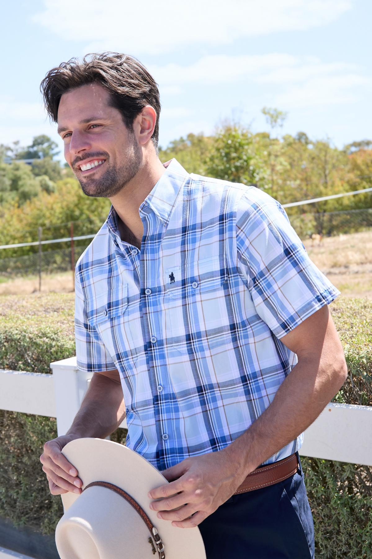 Men’s Brian Check 2 Pocket Short Sleeve Shirt