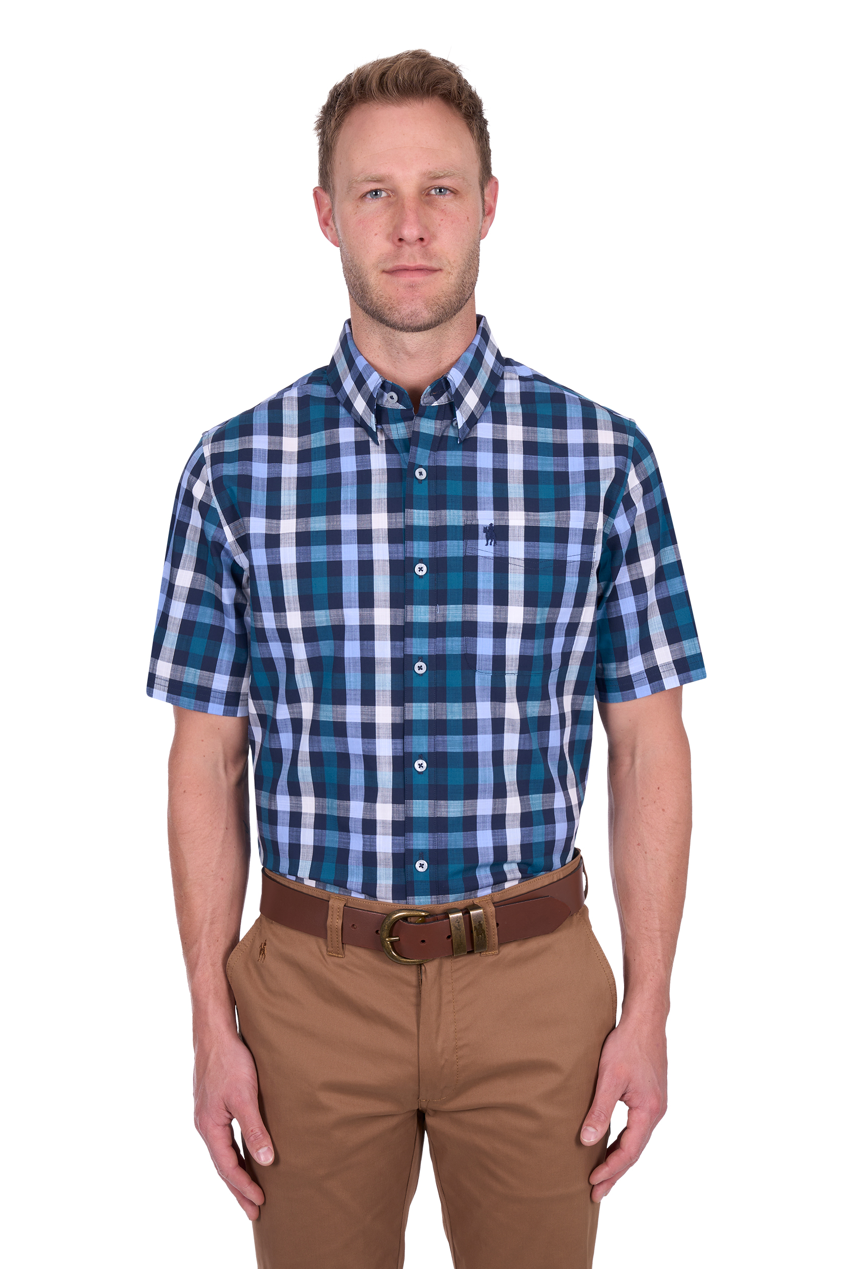 Men’s John Check 1 Pocket Short Sleeve Shirt