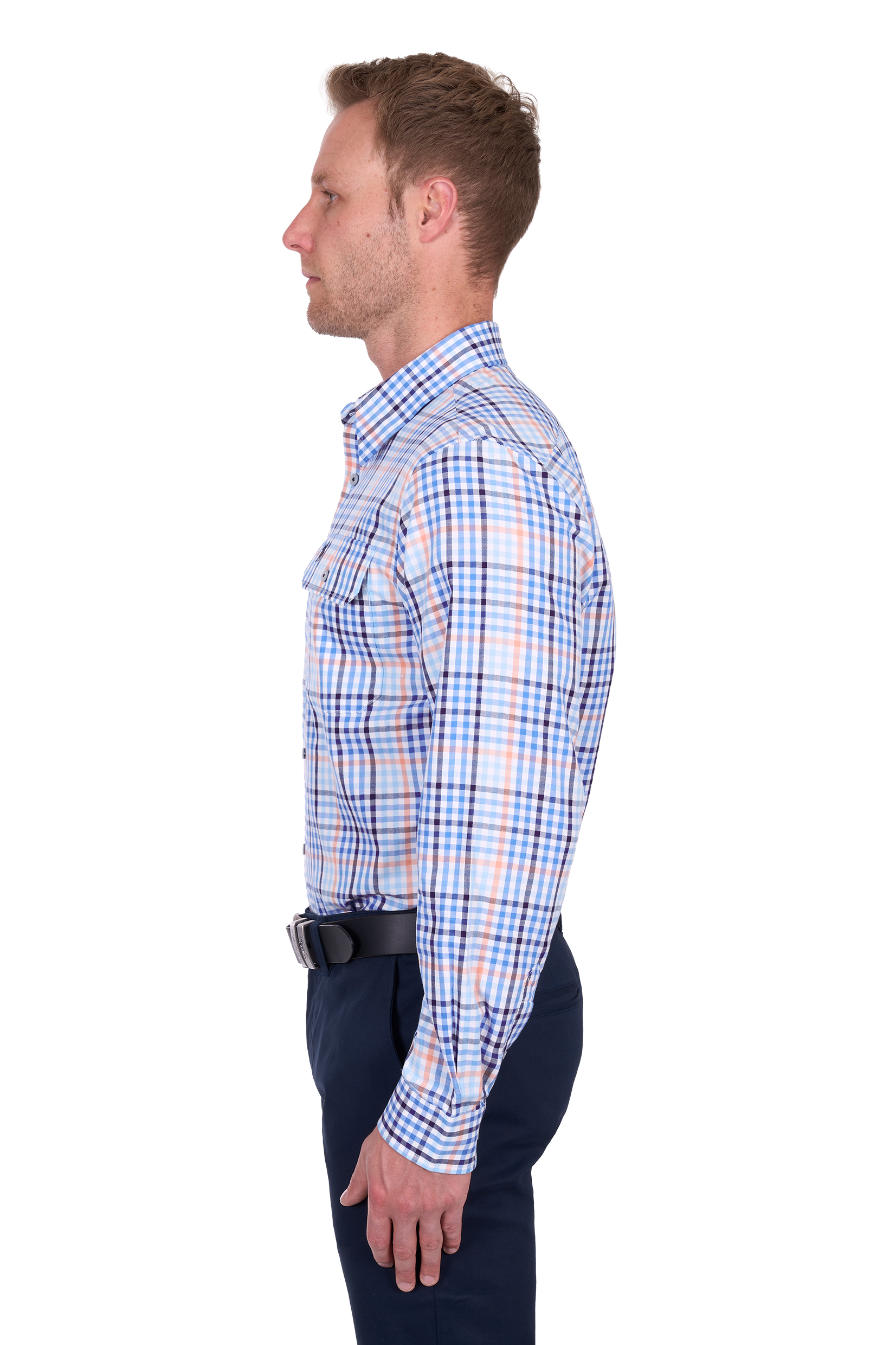 Men’s Mark Check 2 Pocket Long Sleeve Shirt