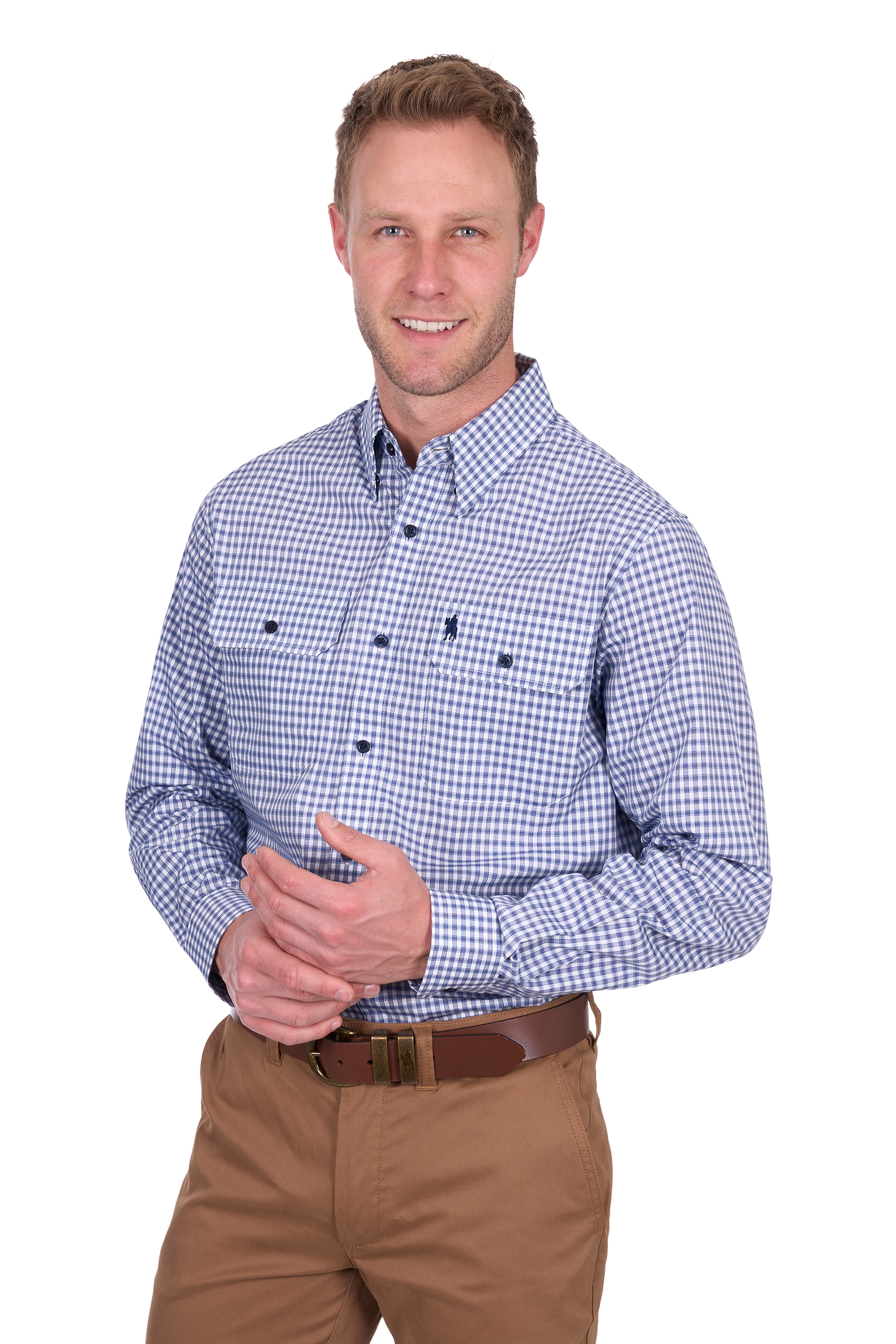 Men’s Richard Check 2 Pocket Long Sleeve Shirt