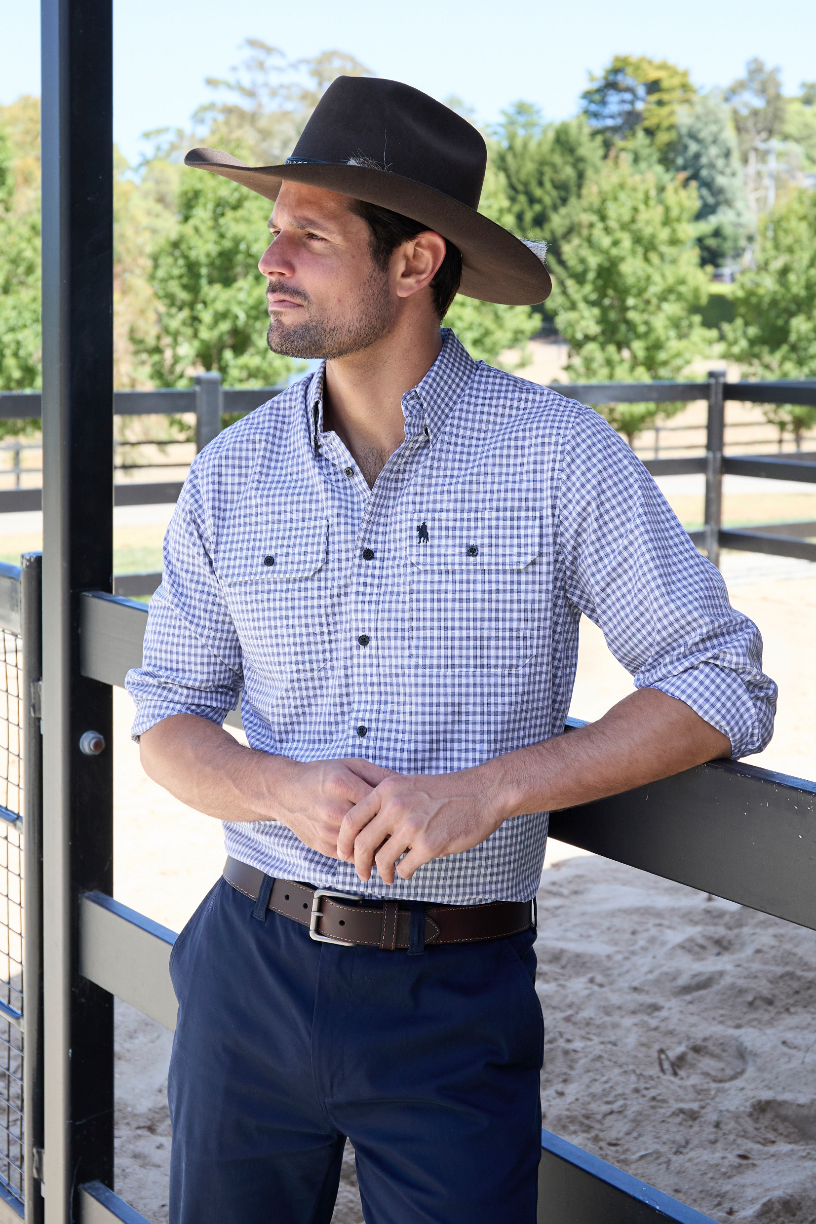 Men’s Richard Check 2 Pocket Long Sleeve Shirt