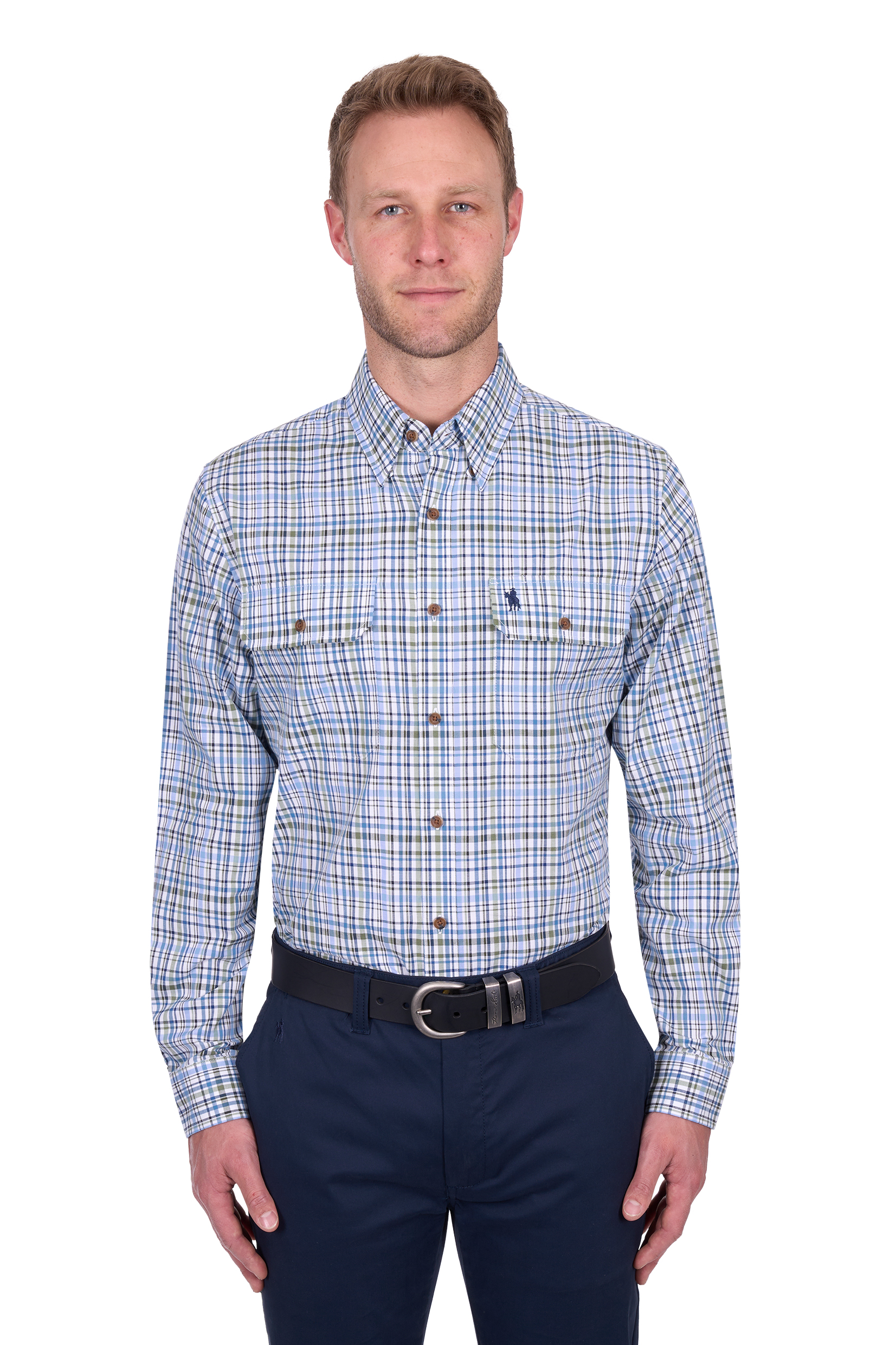 Men’s Eric Check 2 Pocket Long Sleeve Shirt