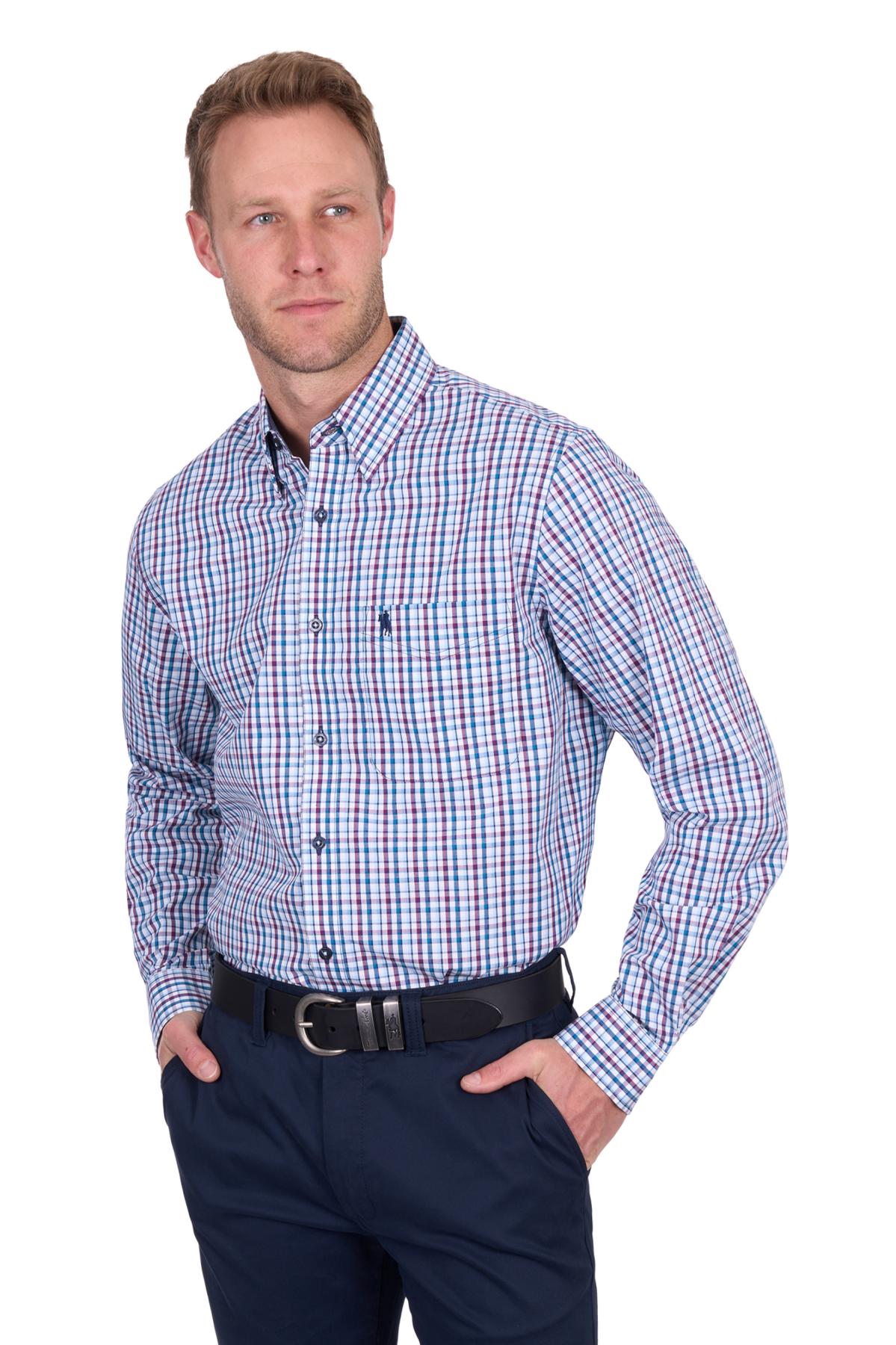 Men’s Joseph Check 1 Pocket Long Sleeve Shirt