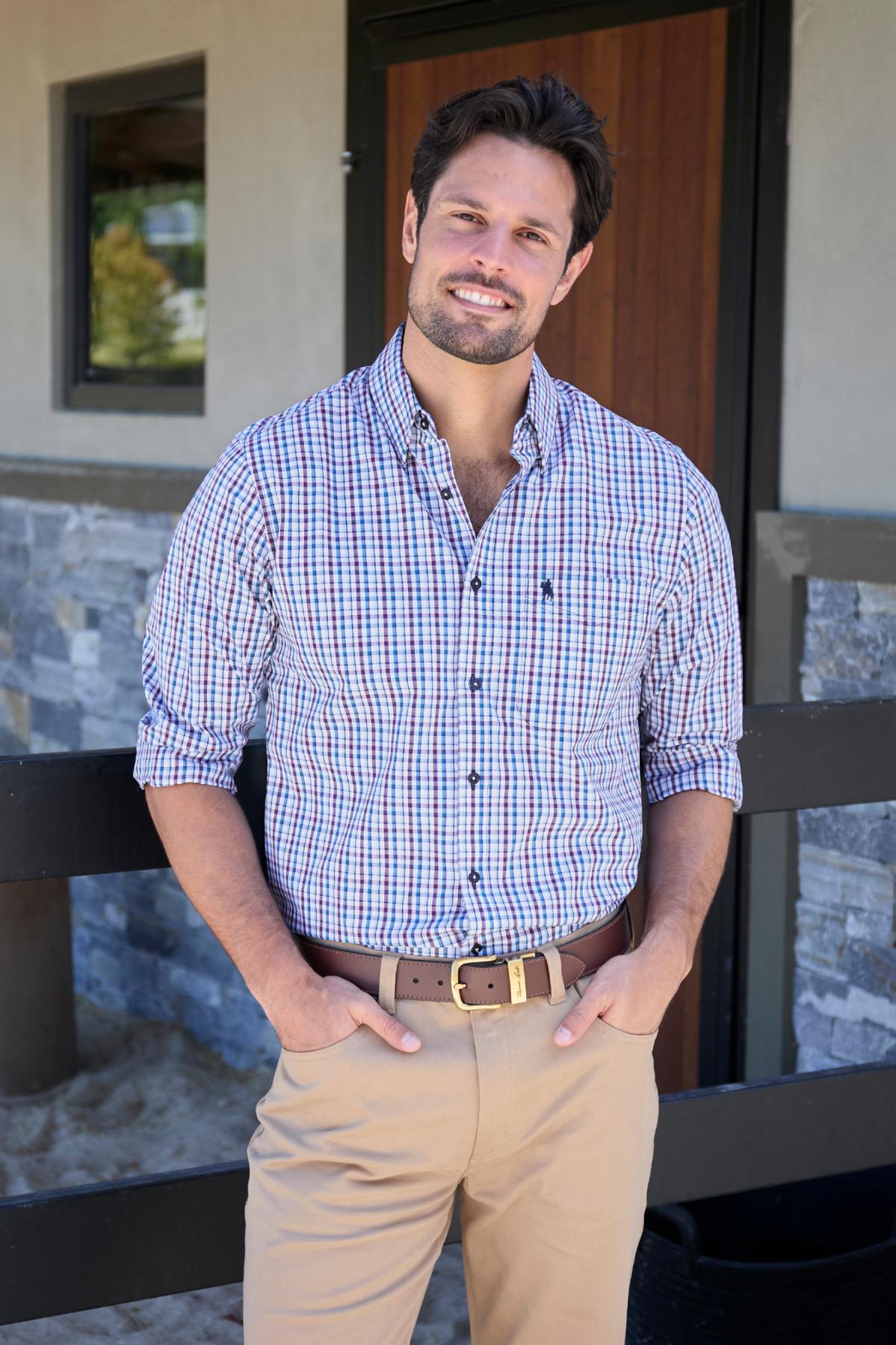 Men’s Joseph Check 1 Pocket Long Sleeve Shirt