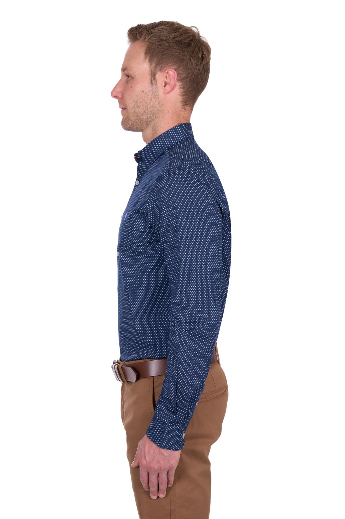 Men’s David Print Tailored Long Sleeve Shirt