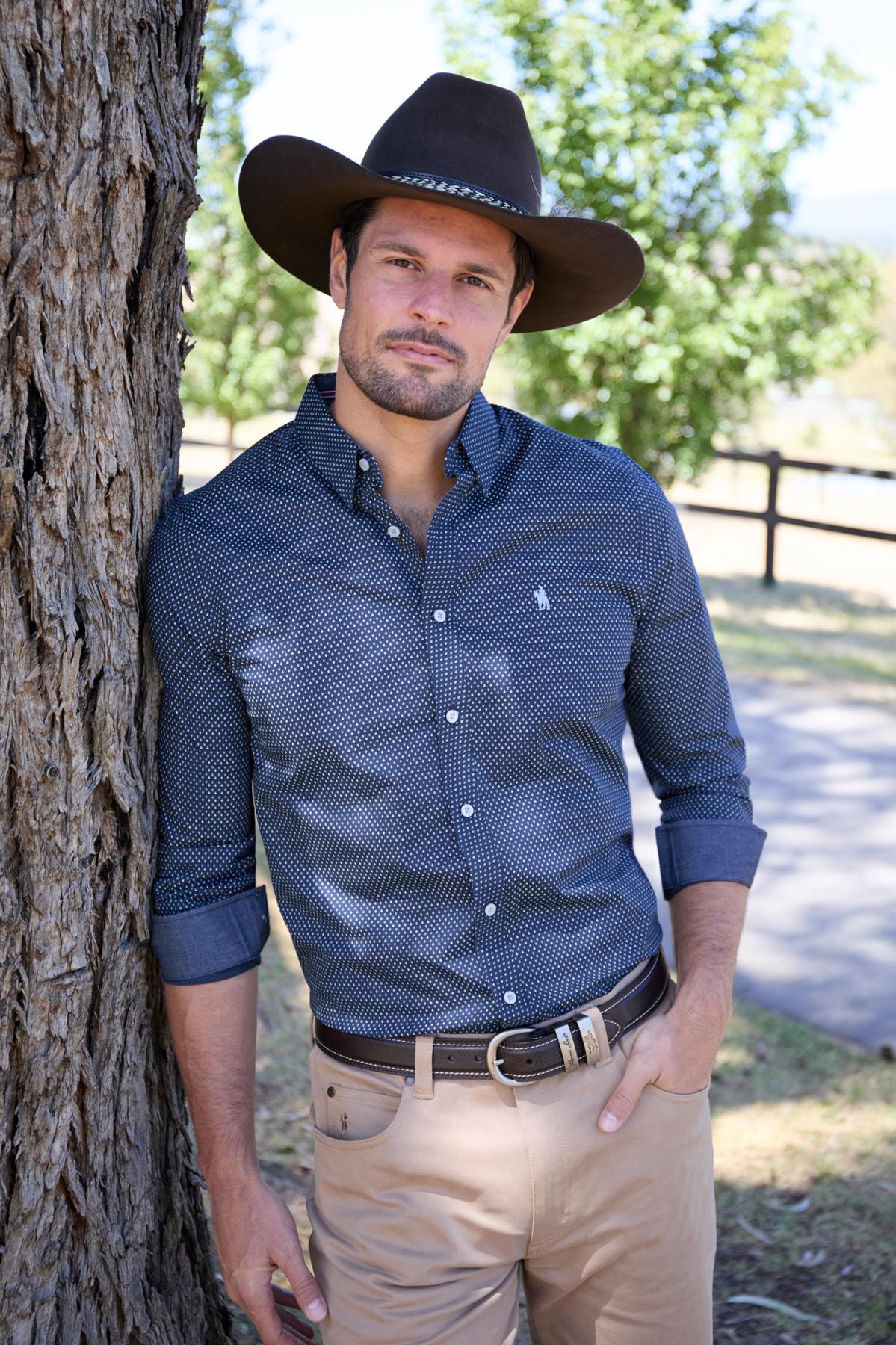 Men’s David Print Tailored Long Sleeve Shirt