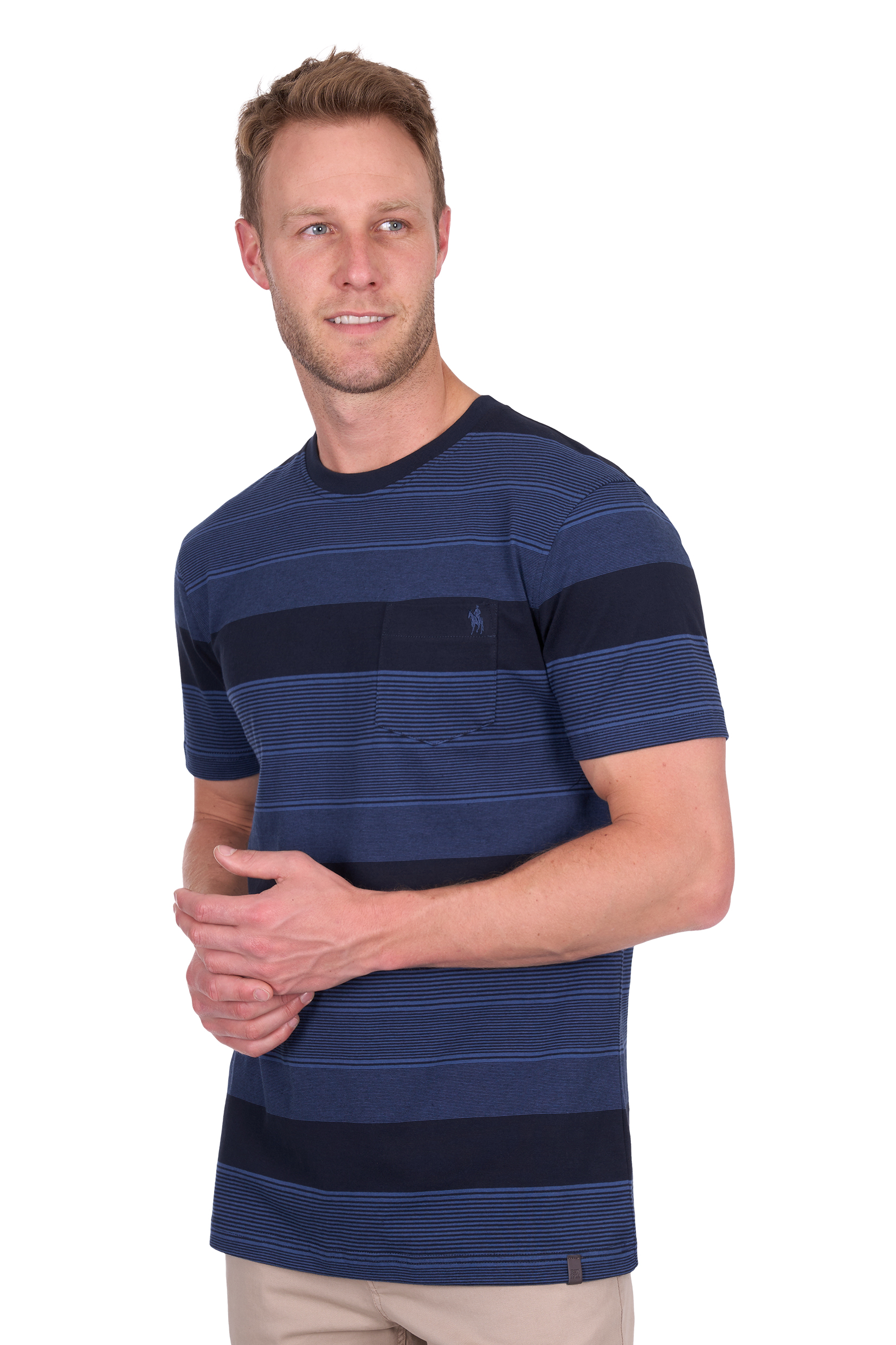 Men’s Edward Stripe 1 Pocket Short Sleeve Tee