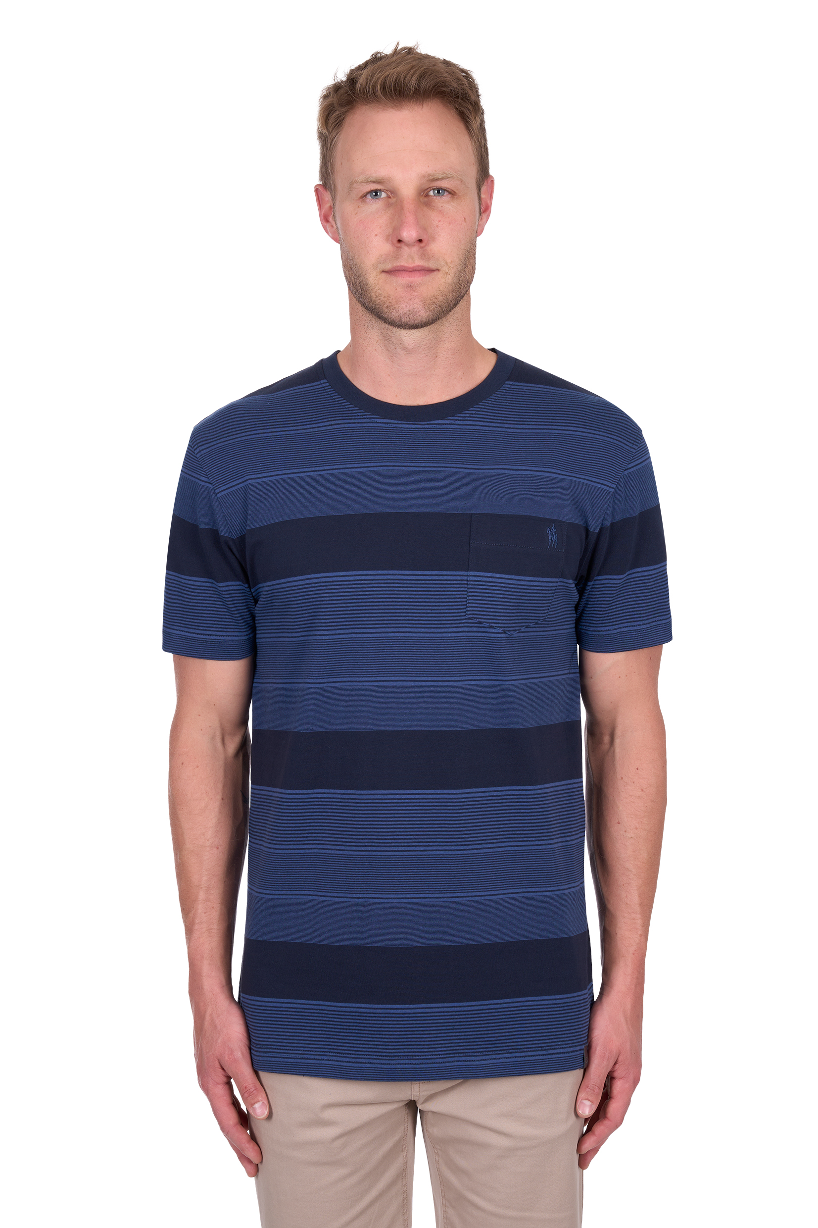 Men’s Edward Stripe 1 Pocket Short Sleeve Tee