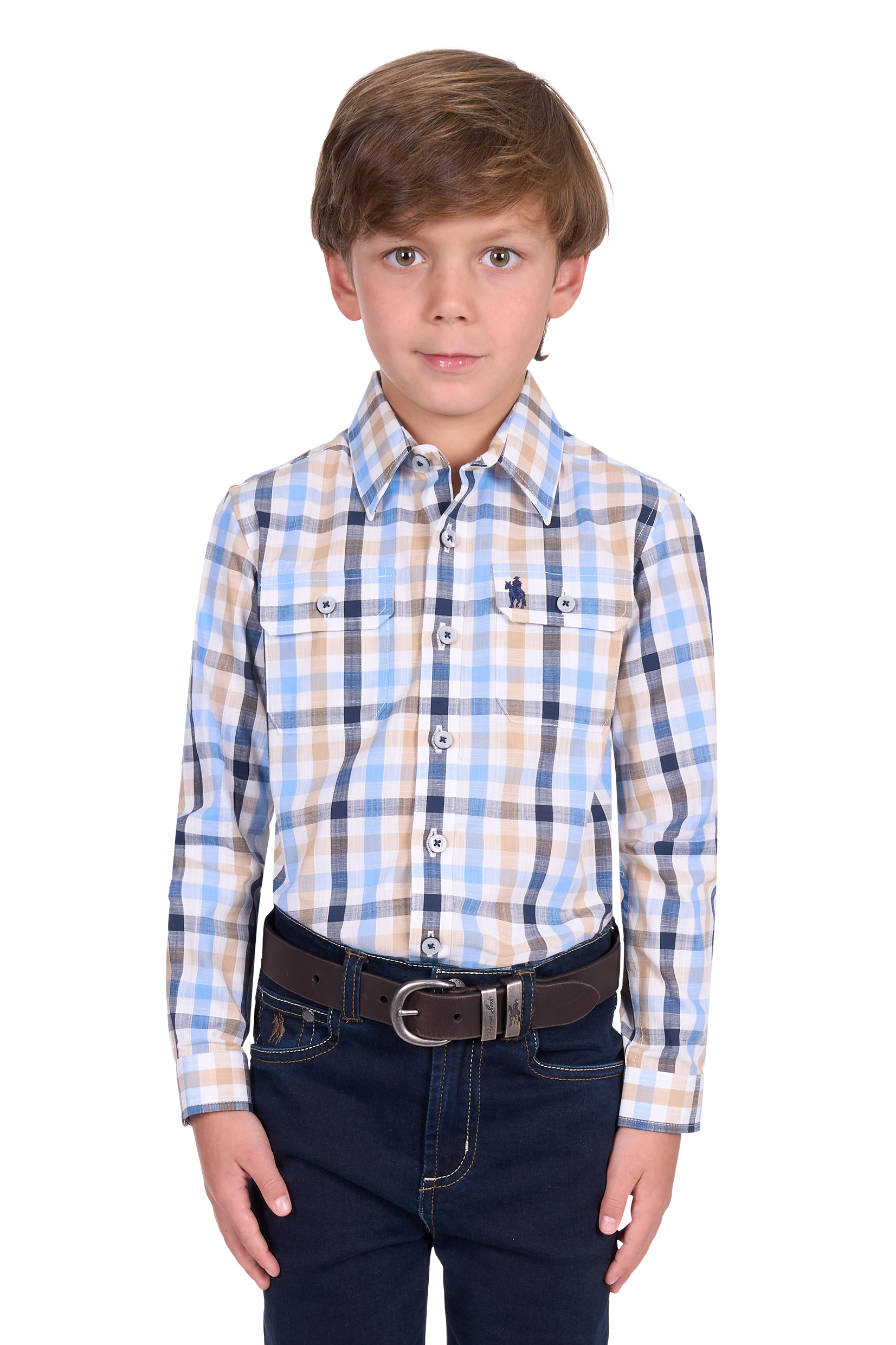Boy’s Jesse Check 2 Pocket Long Sleeve Shirt