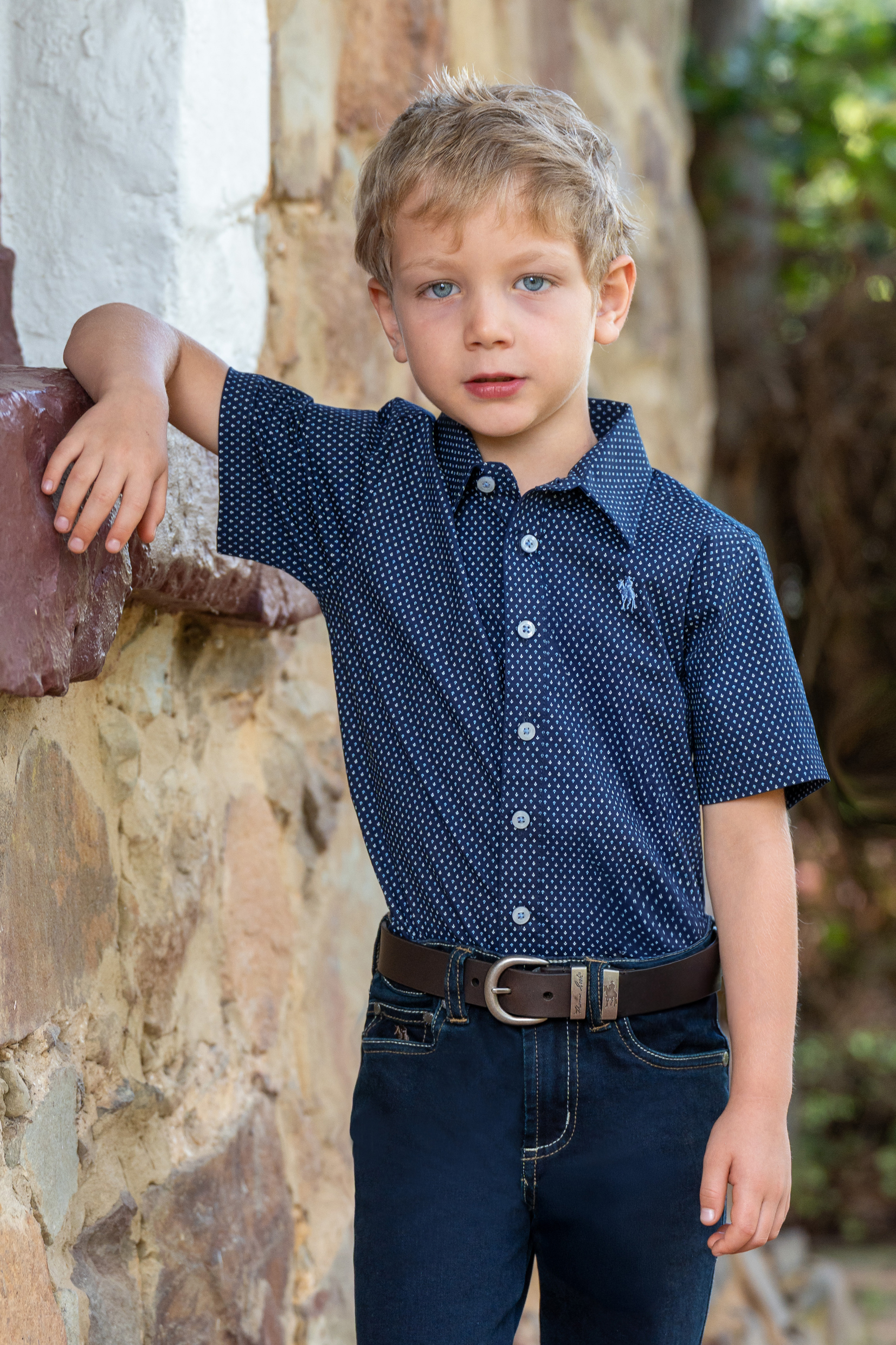 Boy’s David Print Short Sleeve Shirt
