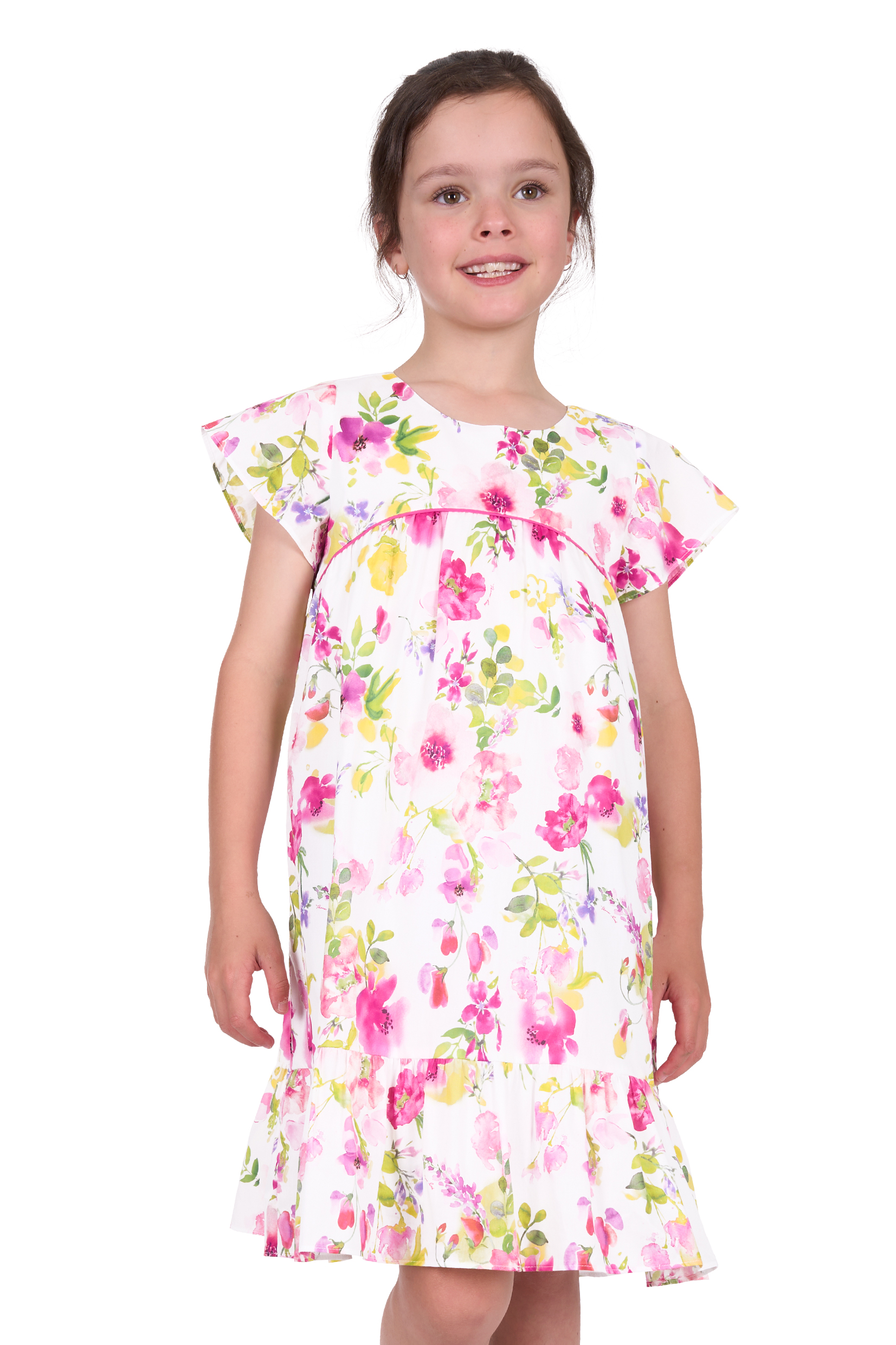 Girl’s Flora Flutter Sleeve Dress