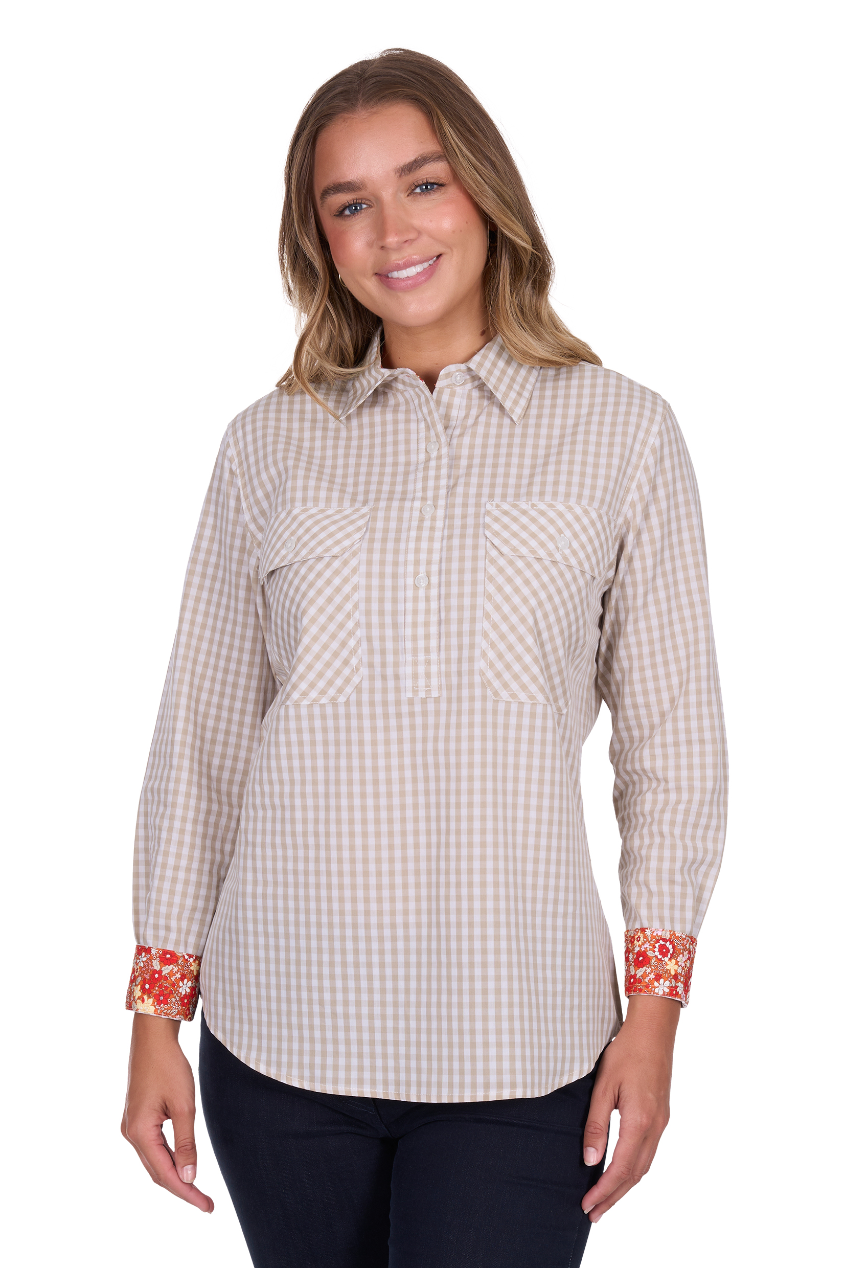 Women's Sara Half Placket Long Sleeve Shirt