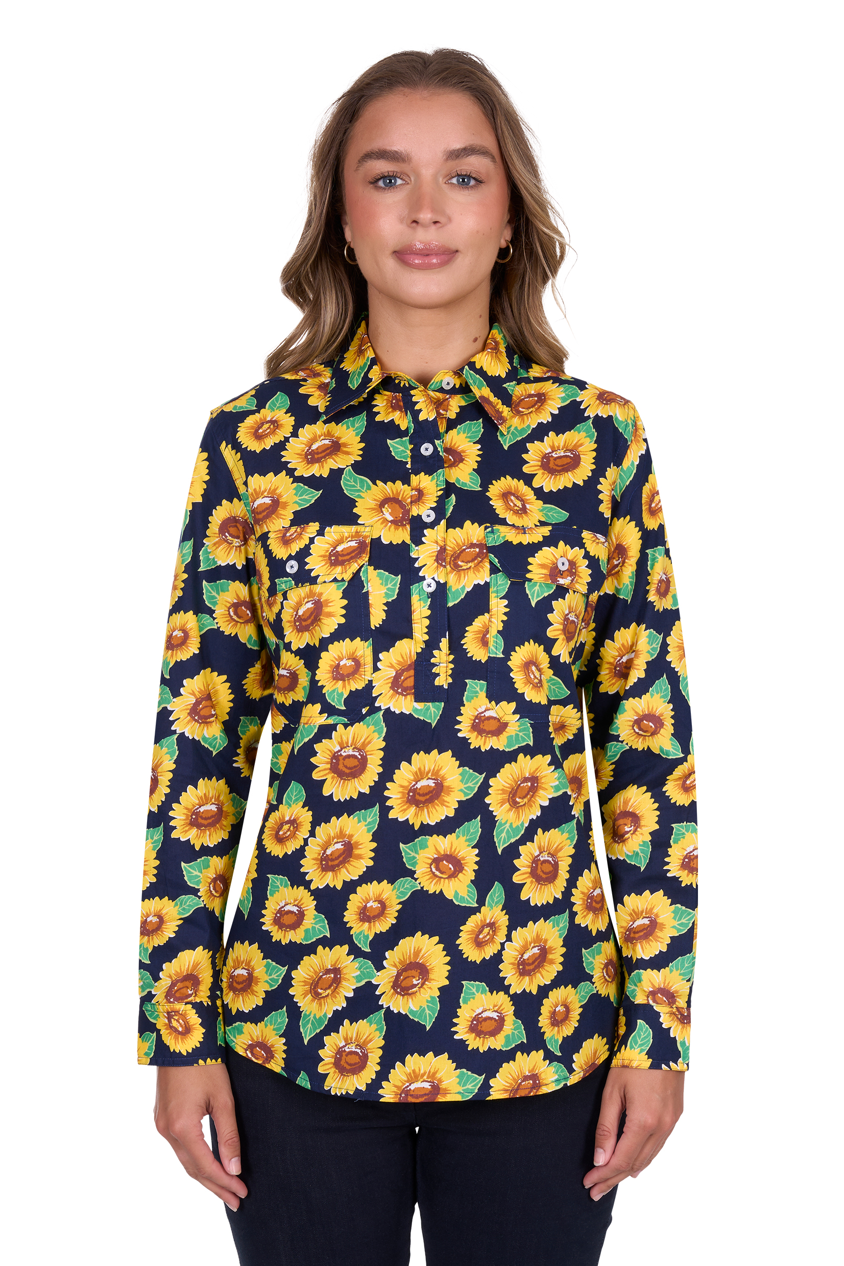 Women's Ally Half Placket Long Sleeve Shirt