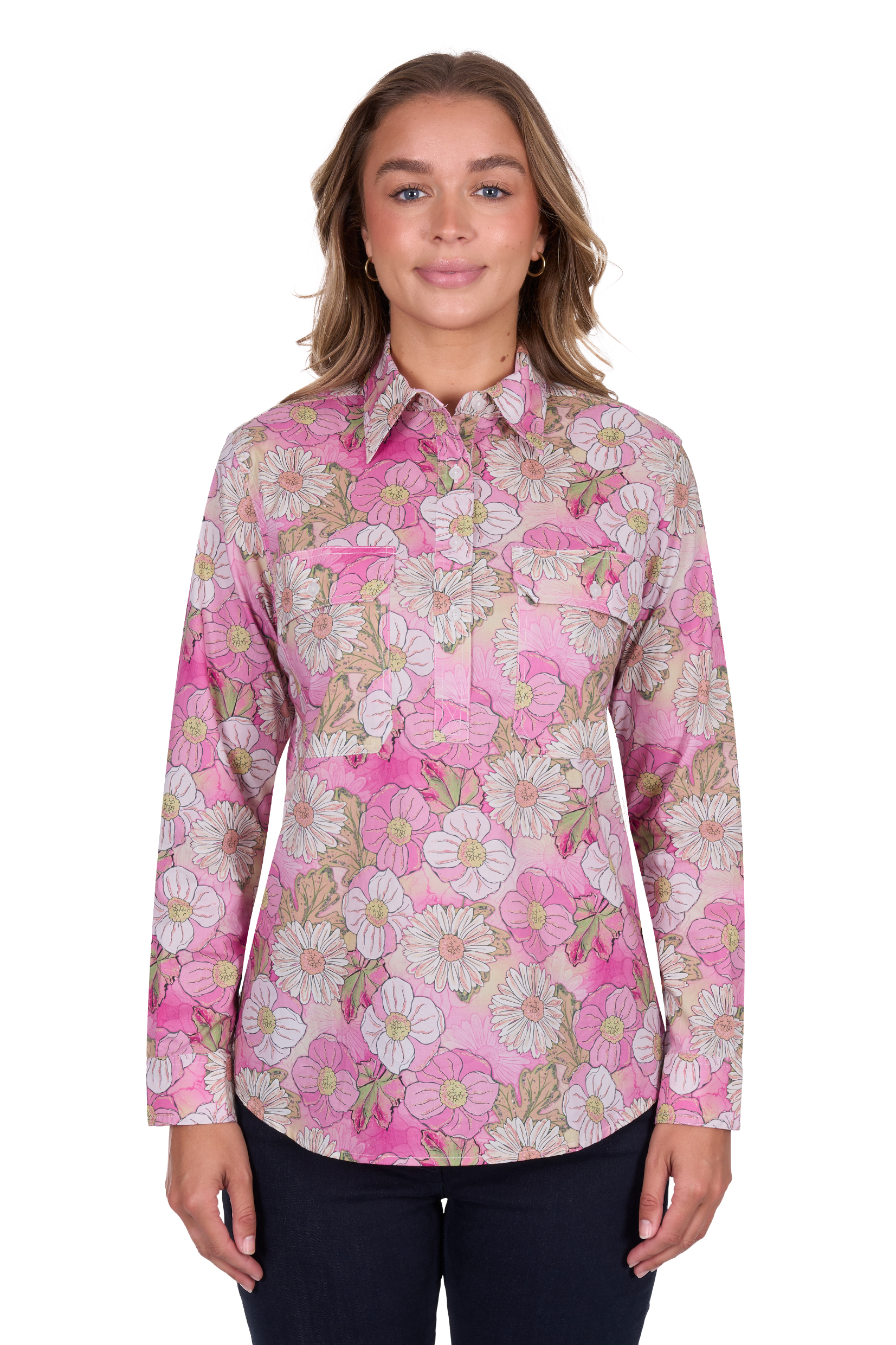 Women's Etta Half Placket Long Sleeve Shirt