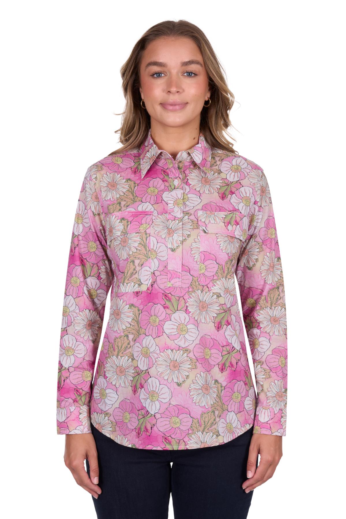 Women's Etta Half Placket Long Sleeve Shirt
