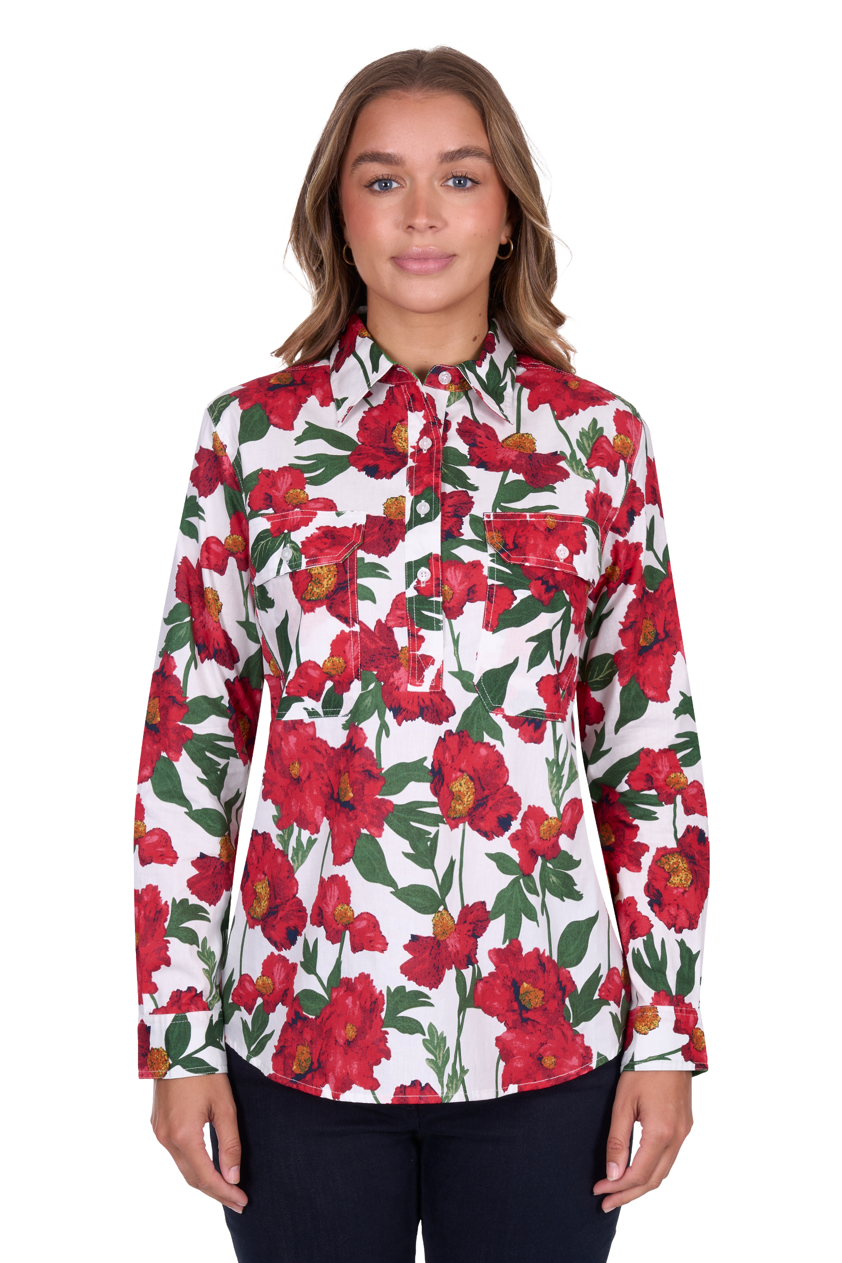 Women's Zoe Half Placket Long Sleeve Shirt