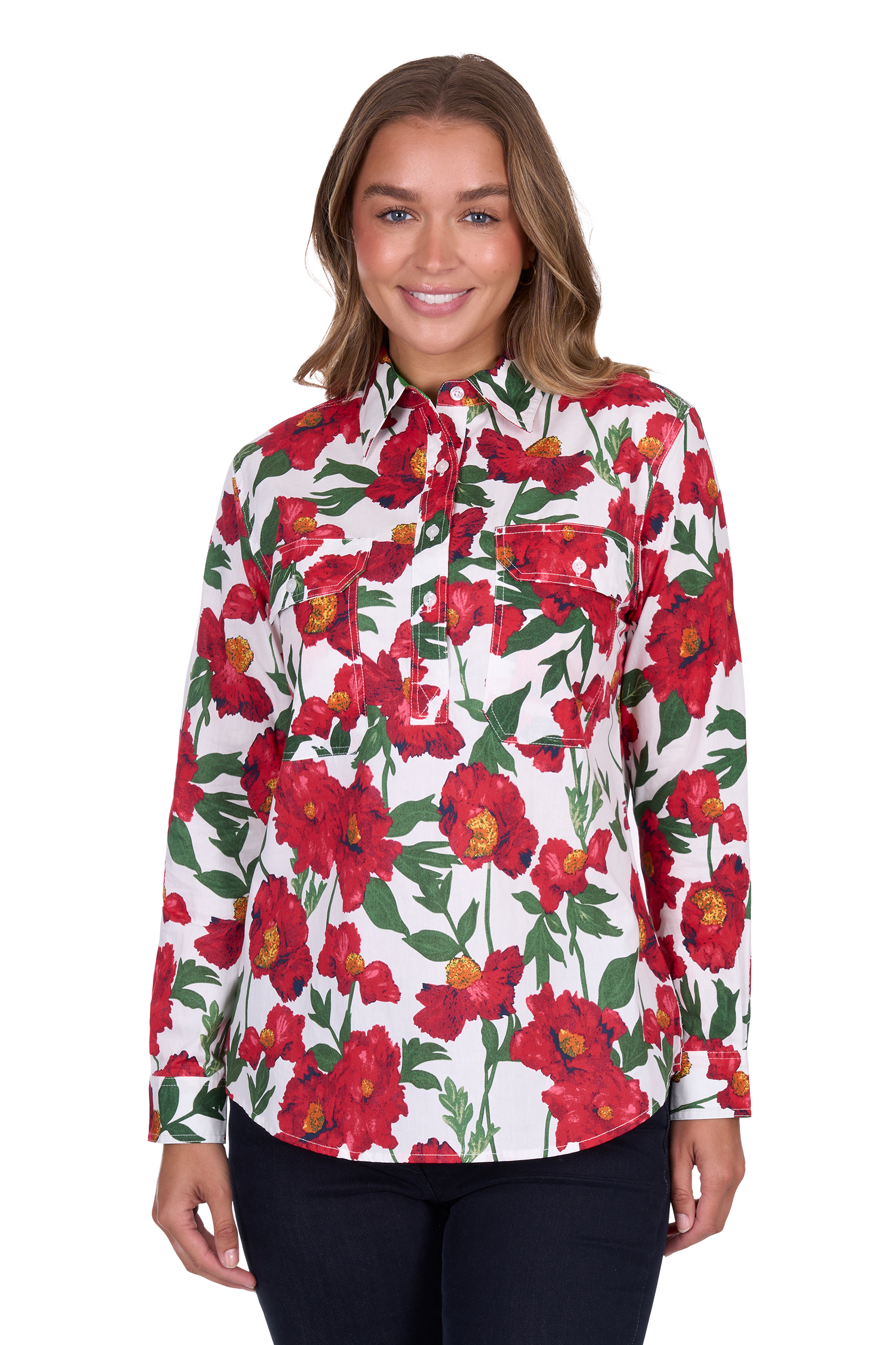 Women's Zoe Half Placket Long Sleeve Shirt