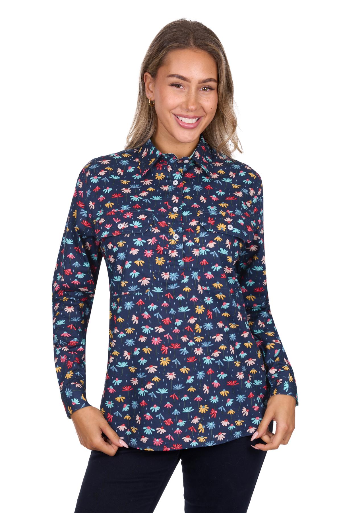 Women's Tori Half Placket Long Sleeve Shirt