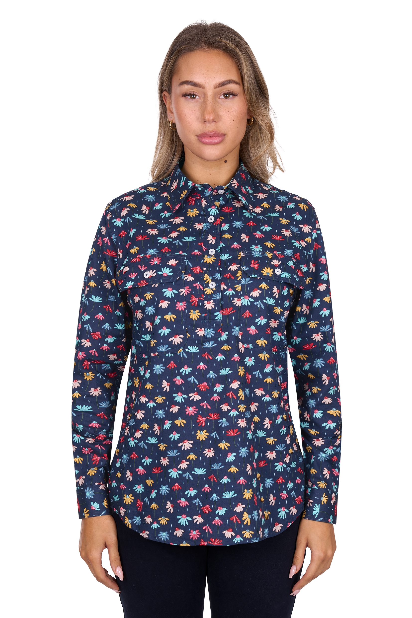 Women's Tori Half Placket Long Sleeve Shirt