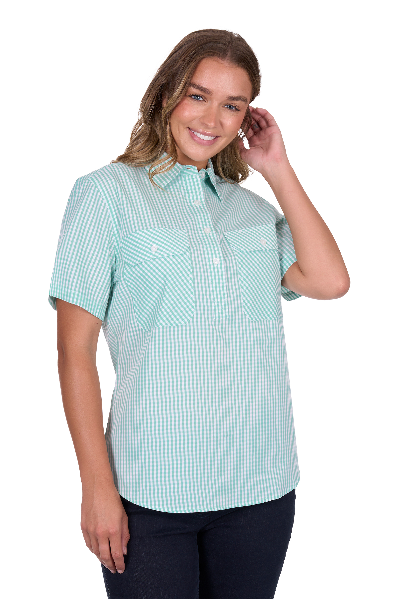 Women's Grace Half Placket Short Sleeve Shirt