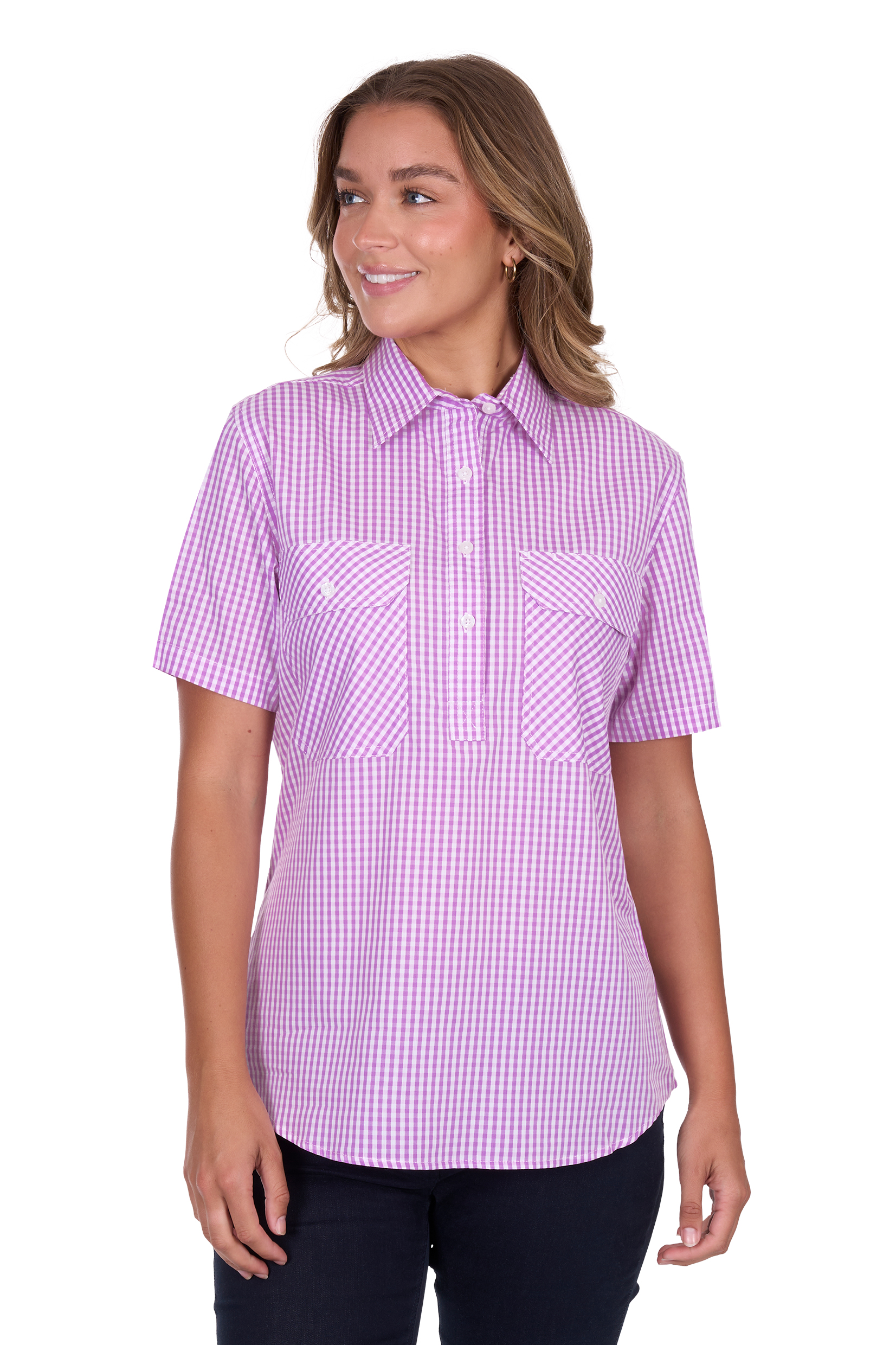 Women's Grace Half Placket Short Sleeve Shirt