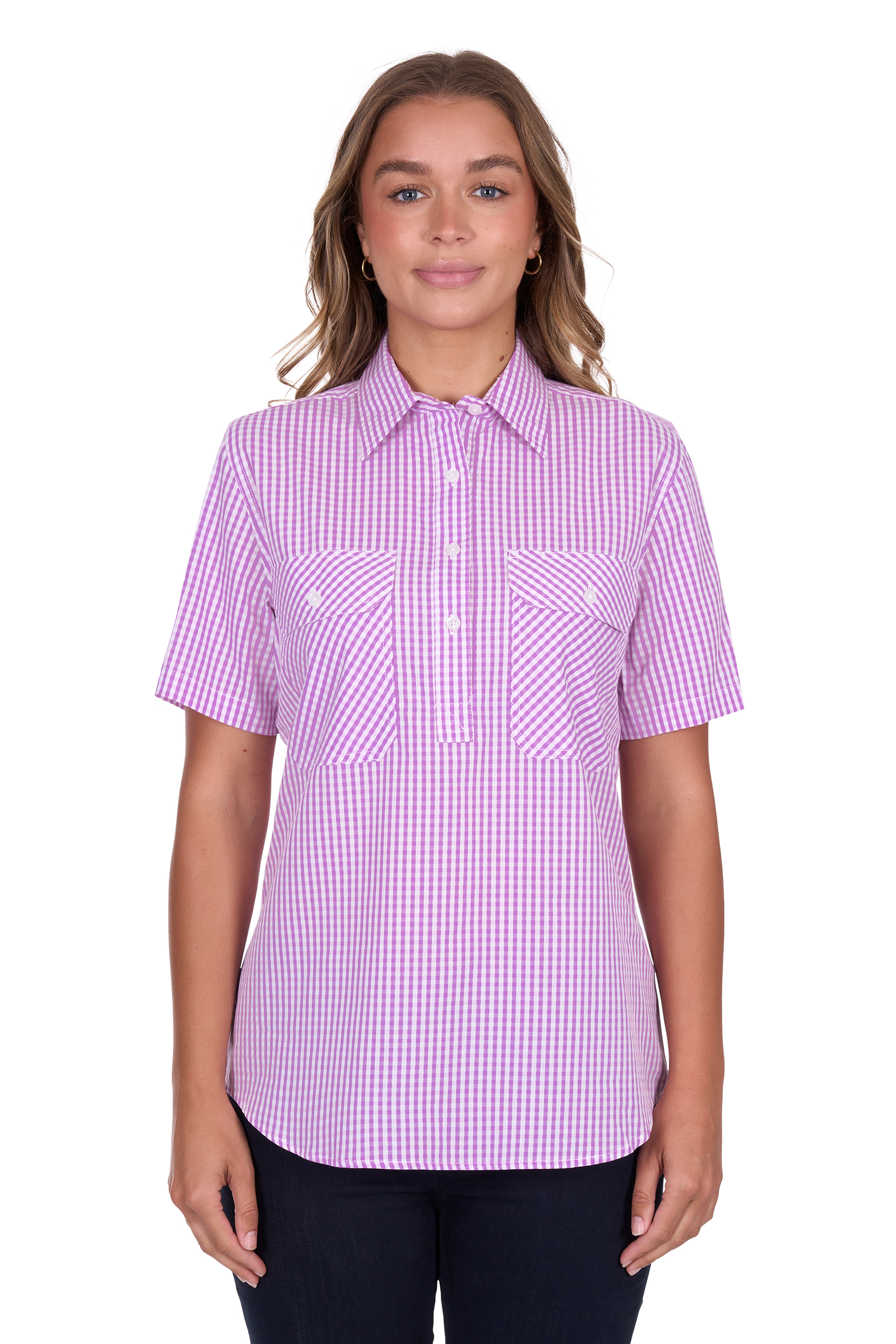 Women's Grace Half Placket Short Sleeve Shirt