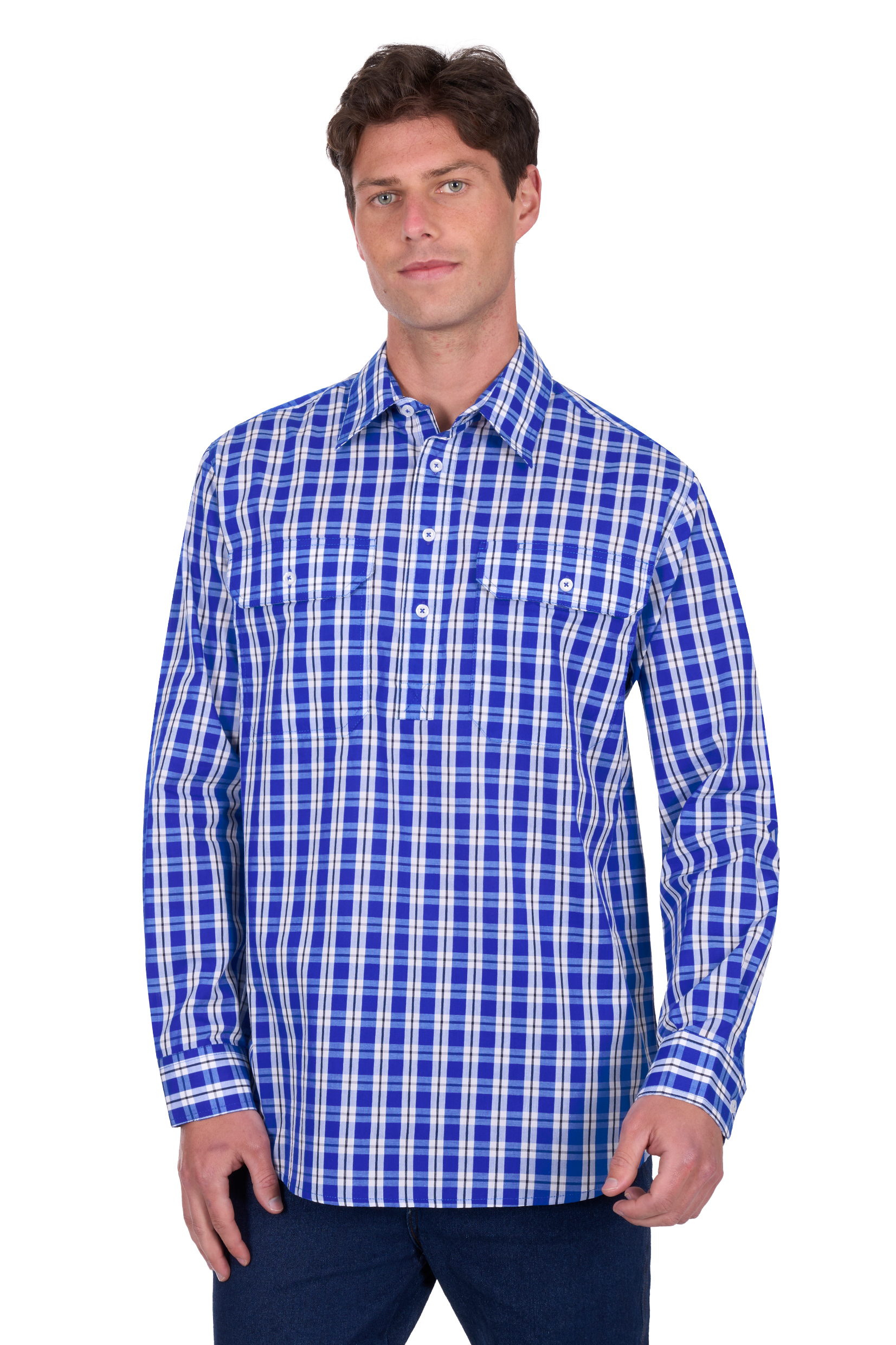 Men's Levers Half Placket Long Sleeve Shirt