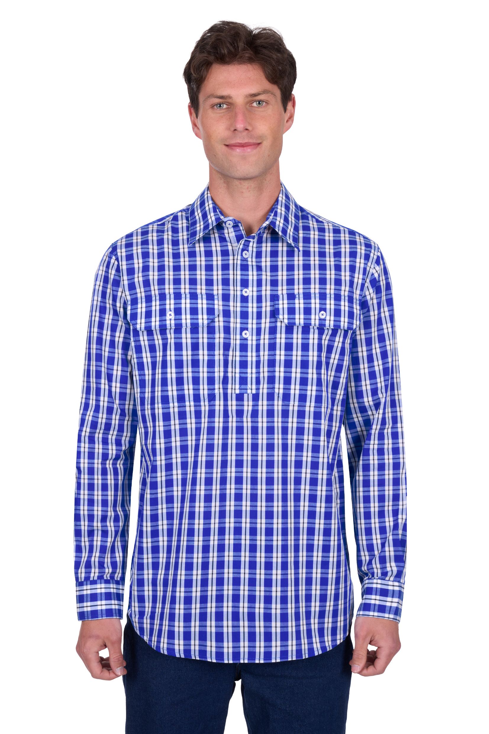 Men's Levers Half Placket Long Sleeve Shirt