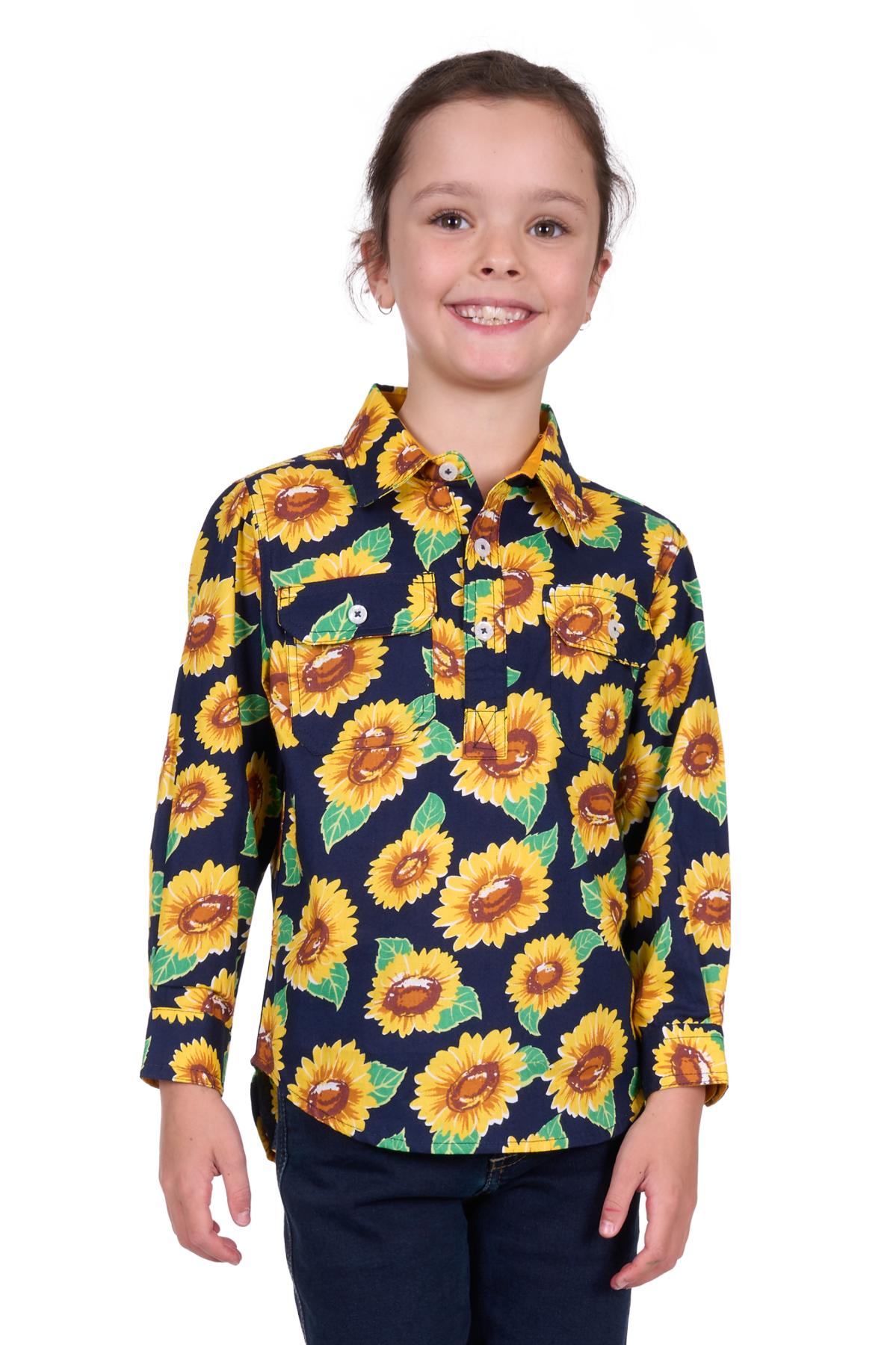 Kid’s Ally Half Placket Long Sleeve Shirt