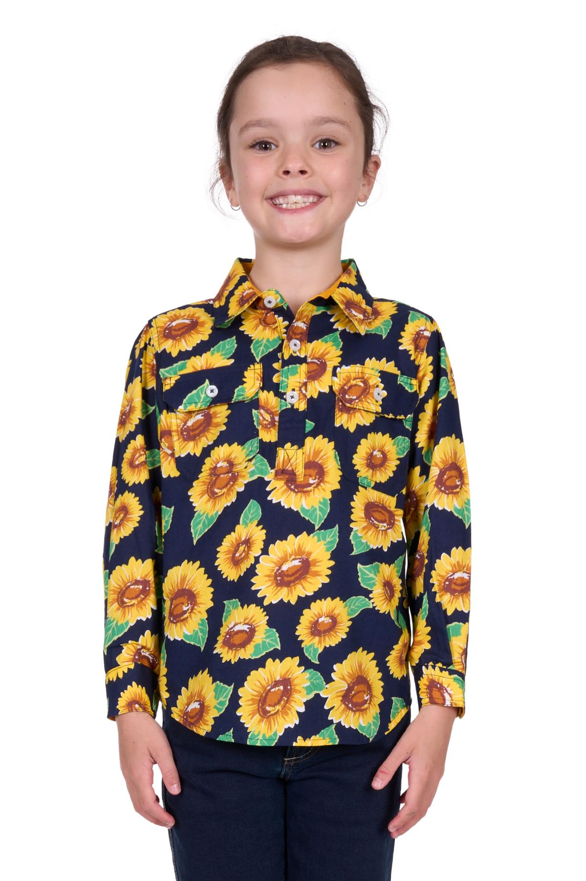 Kid’s Ally Half Placket Long Sleeve Shirt