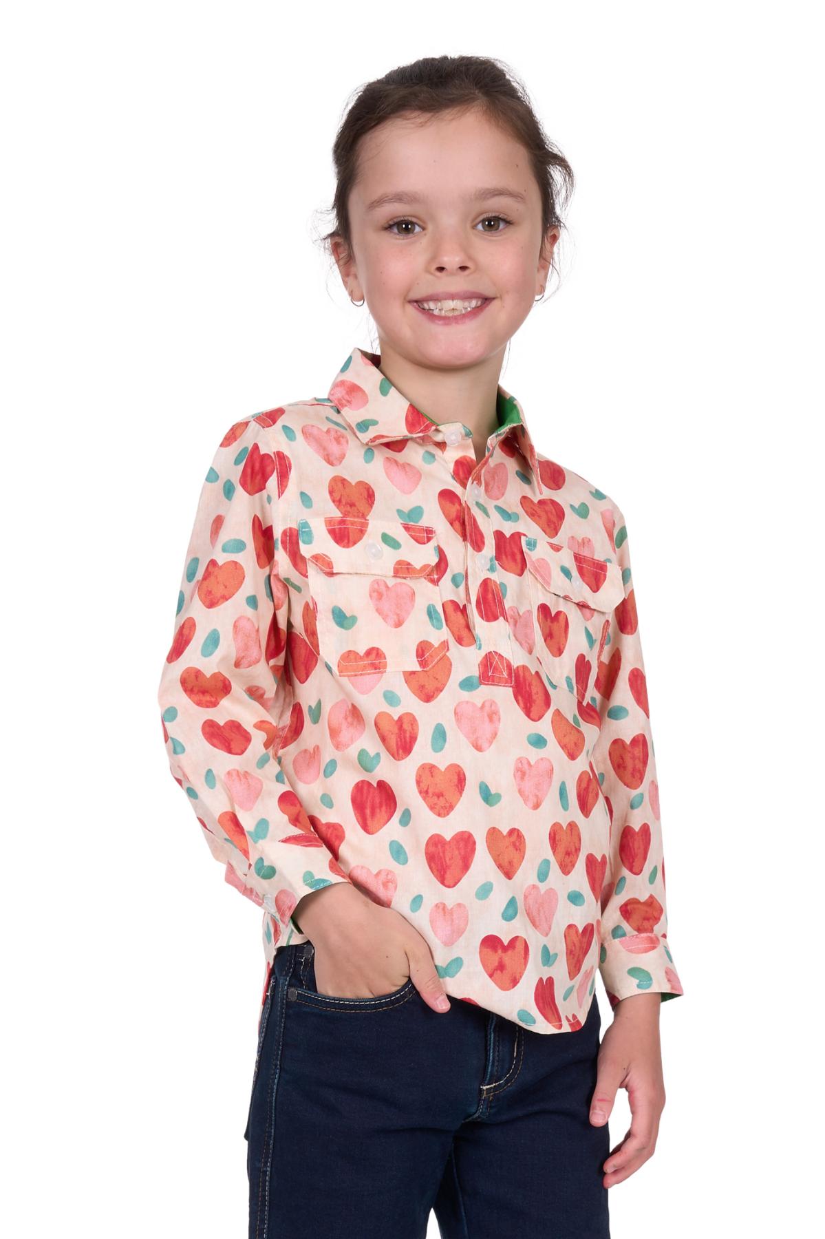 Kid’s Mira Half Placket Long Sleeve Shirt