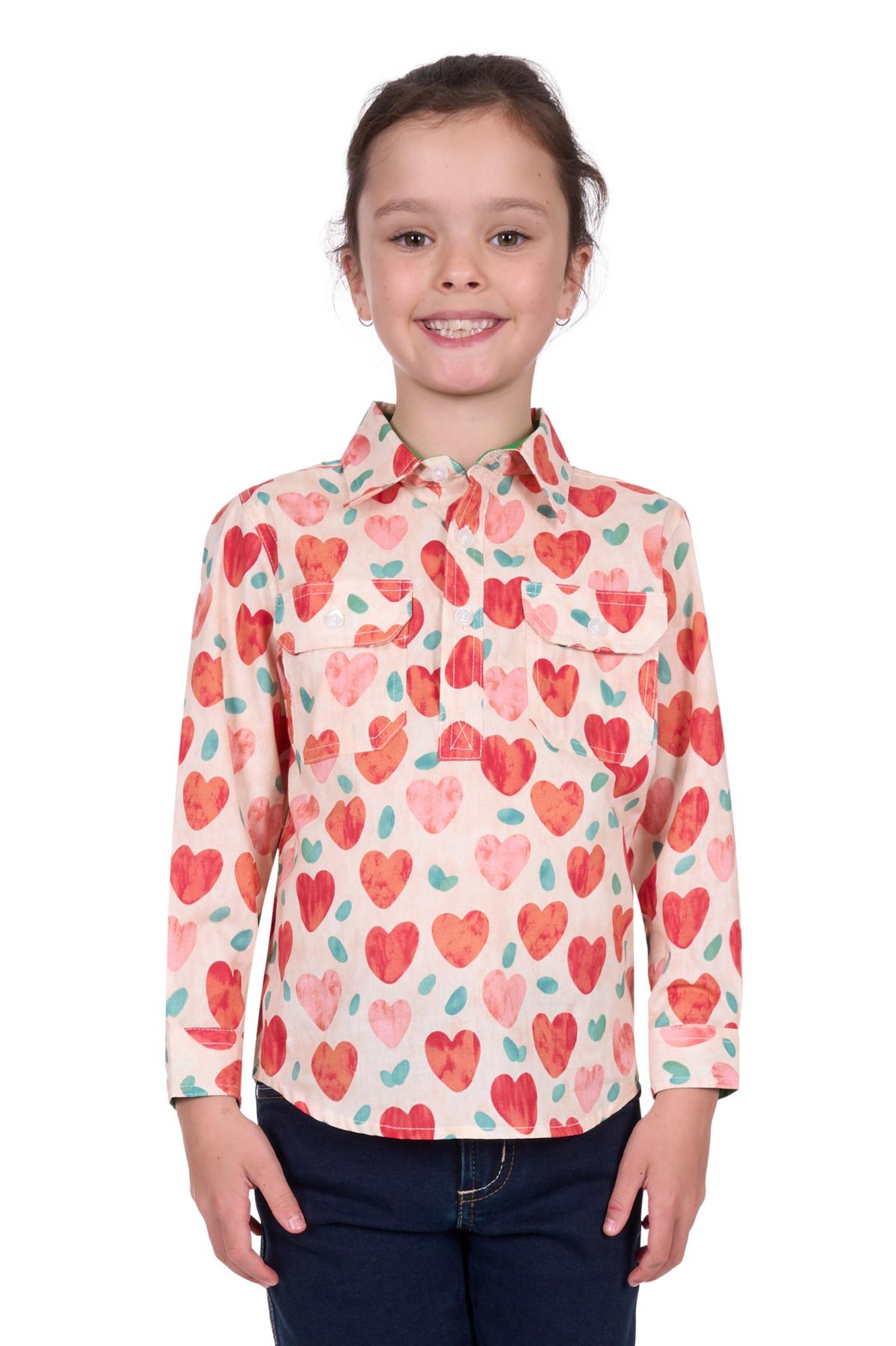Kid’s Mira Half Placket Long Sleeve Shirt
