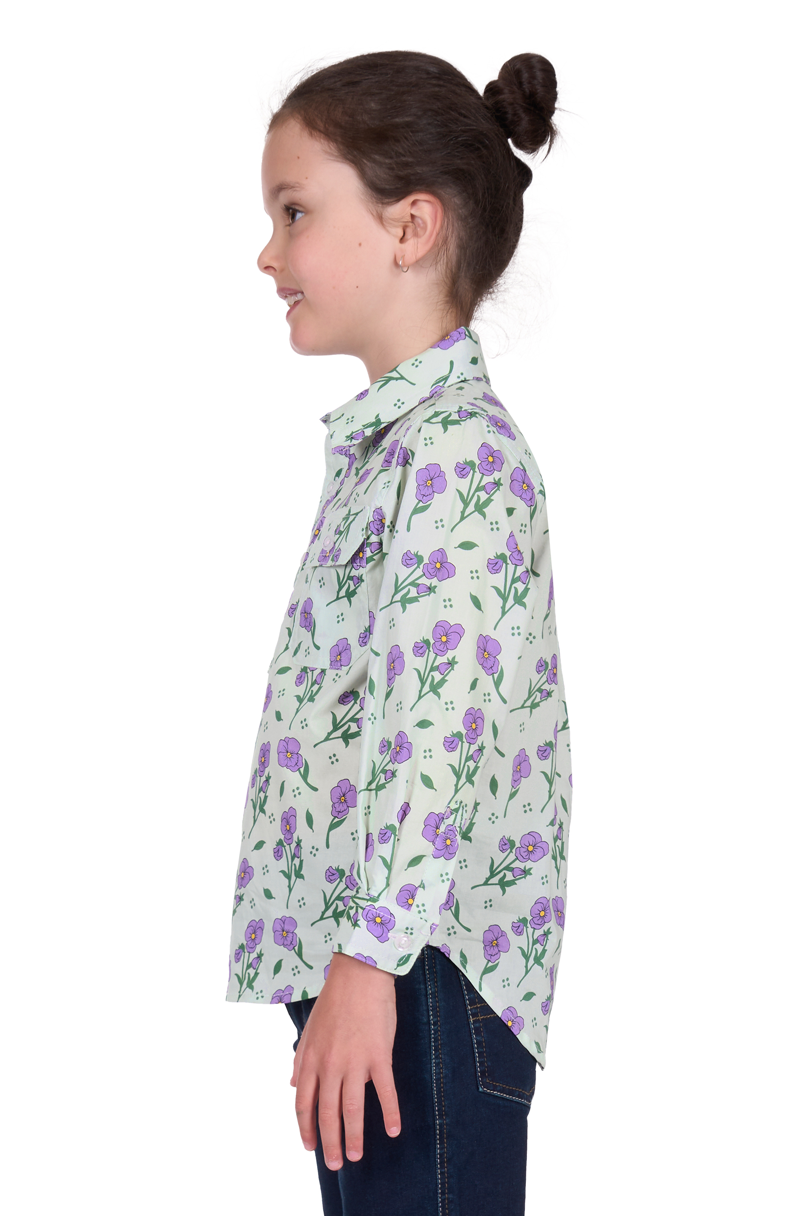 Kid’s Lynn Half Placket Long Sleeve Shirt
