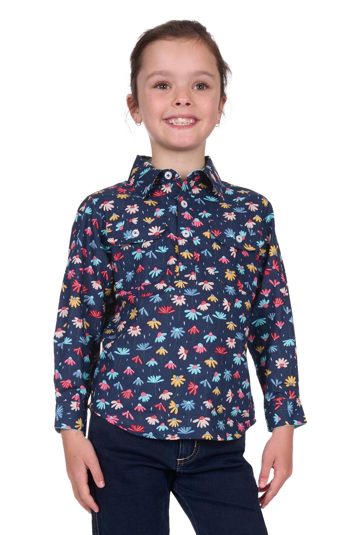Kid’s Tori Half Placket Long Sleeve Shirt