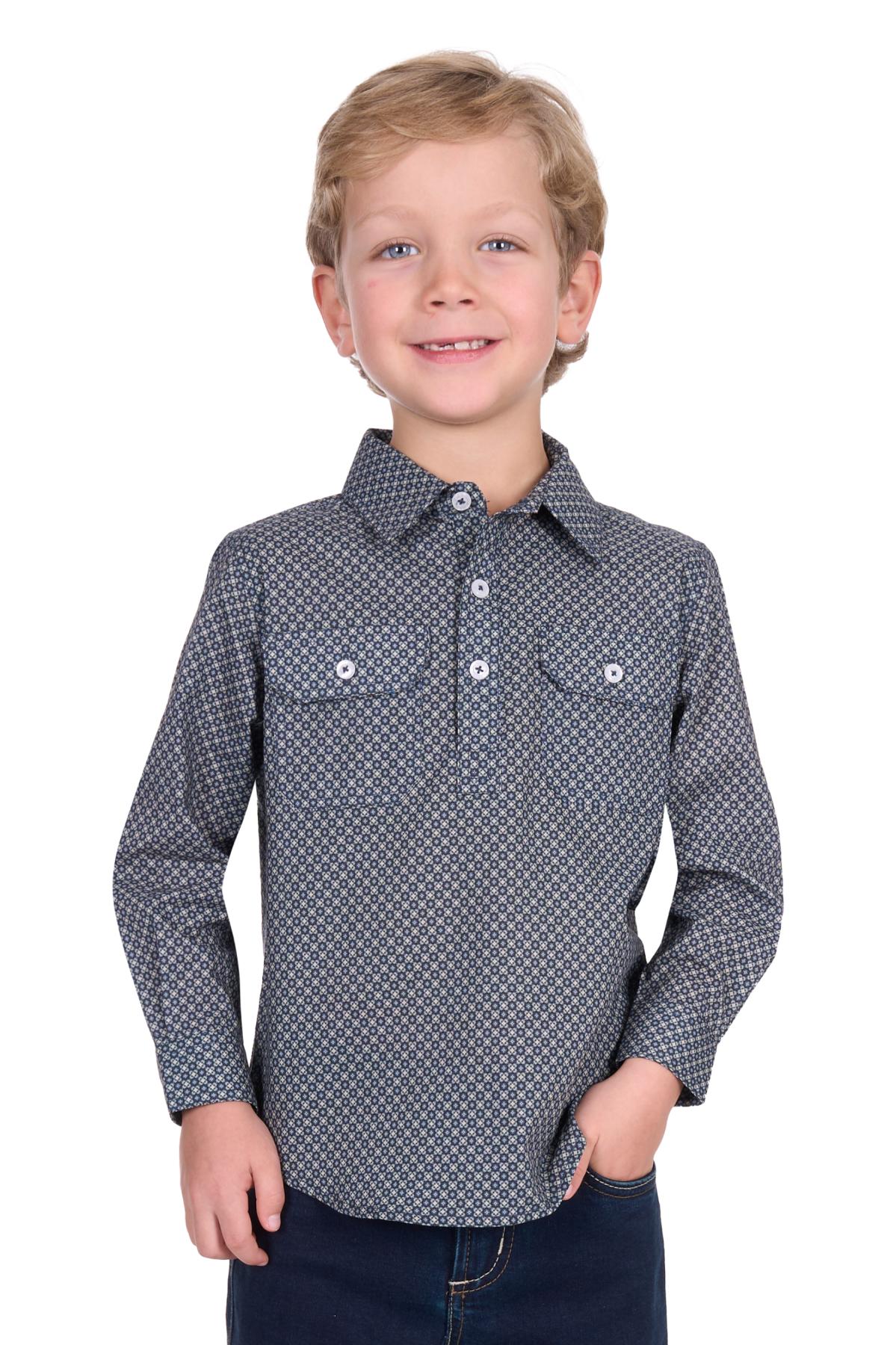 Kid's Tomson Half Placket Long Sleeve Shirt