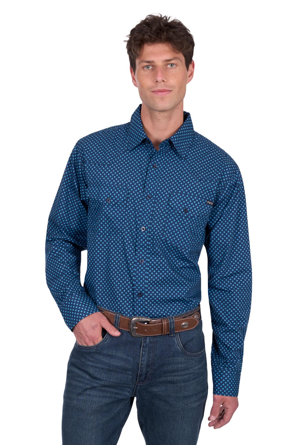 Men’s Brandon Print Western Button Down Long Sleeve Shirt