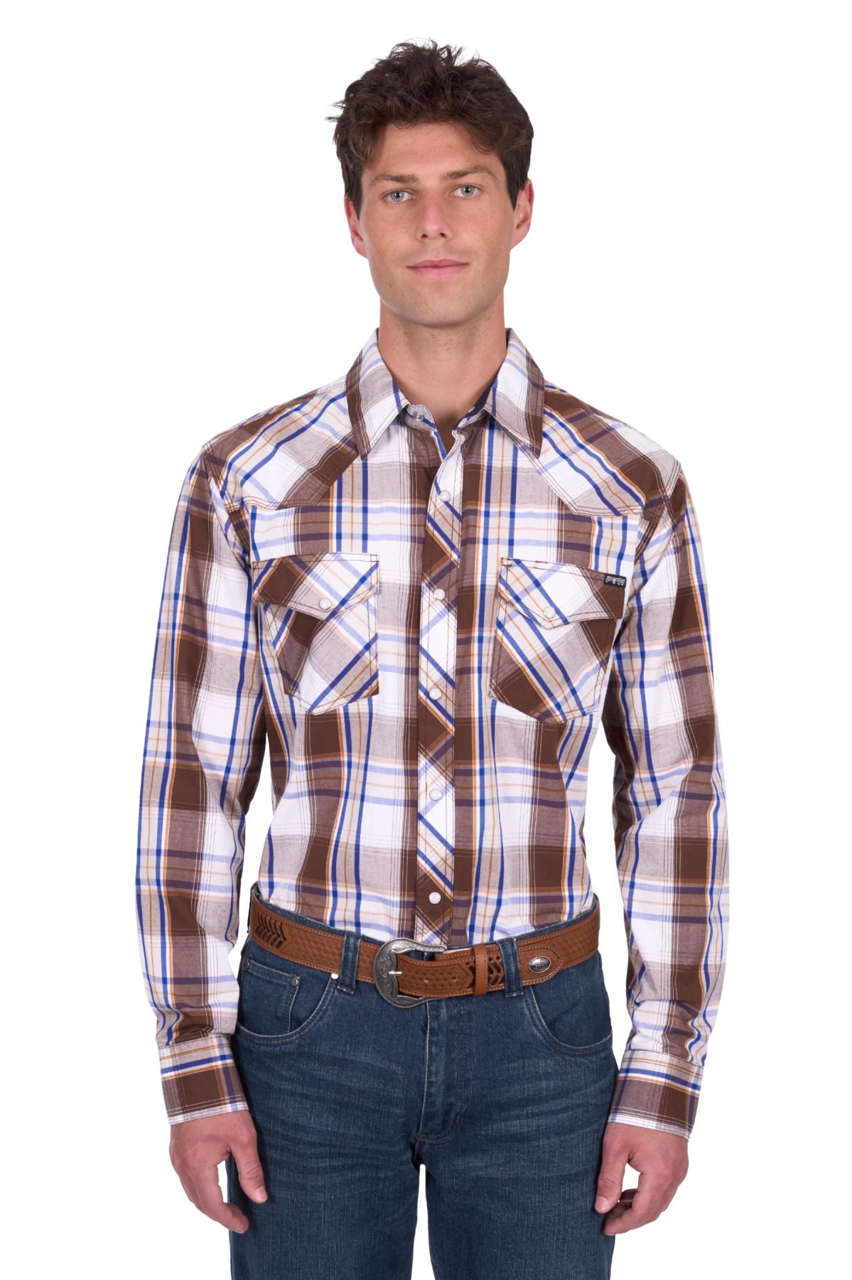 Men’s George Check Western Long Sleeve Shirt