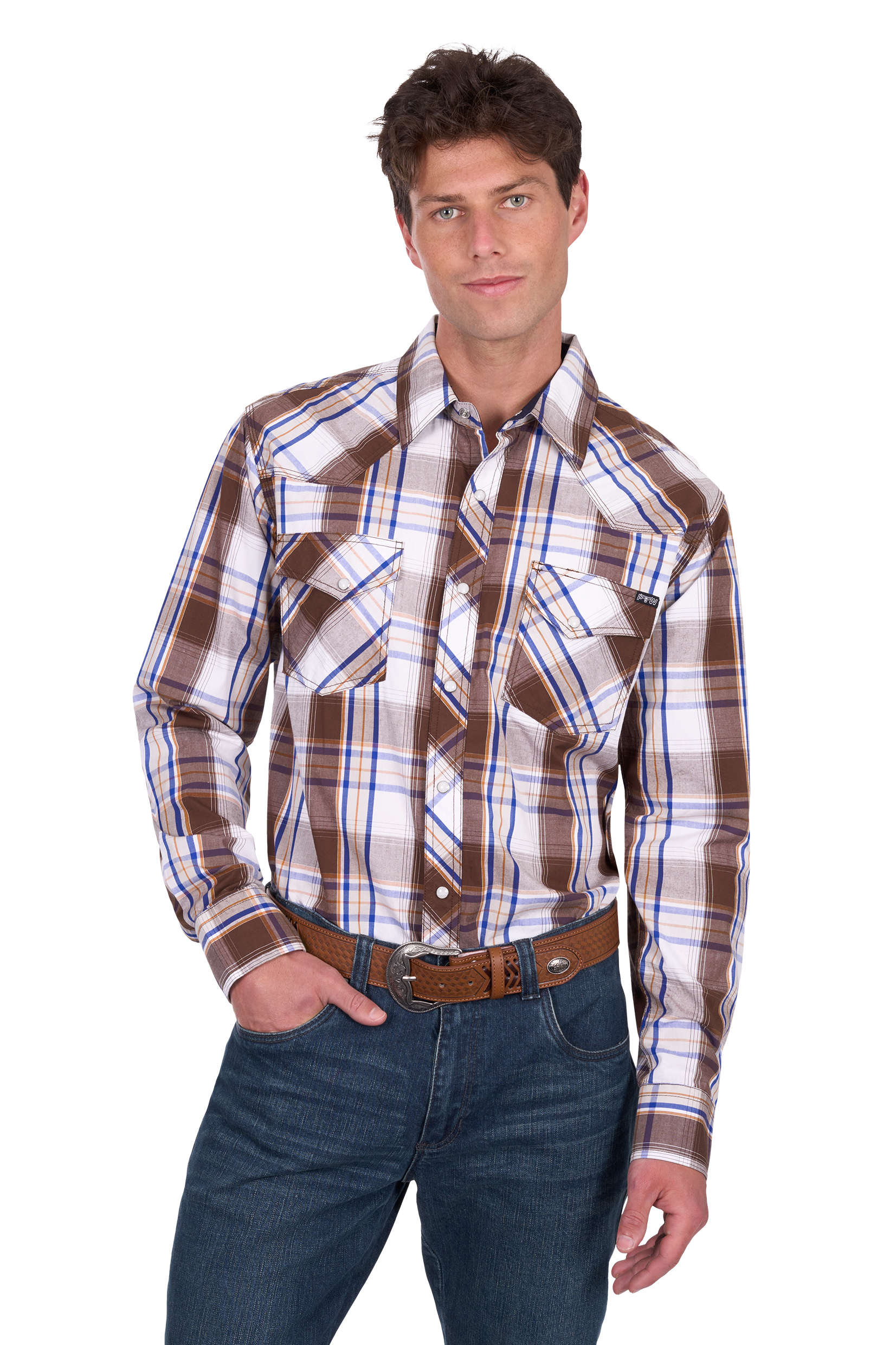 Men’s George Check Western Long Sleeve Shirt