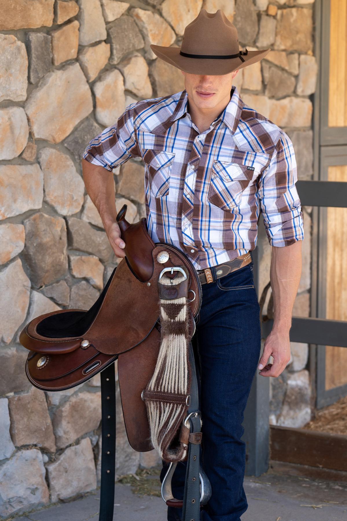 Men’s George Check Western Long Sleeve Shirt