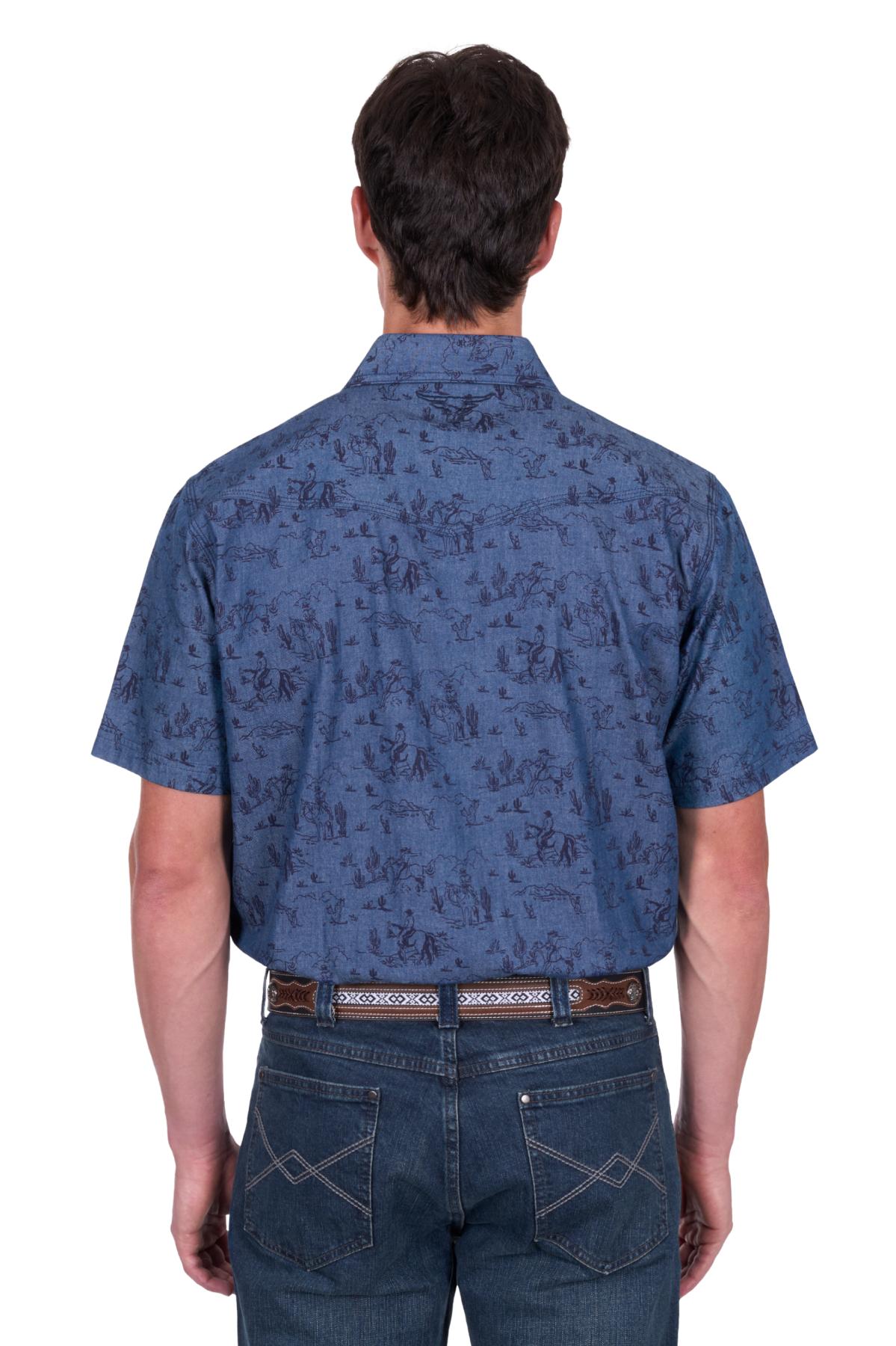 Men’s Travis Print Western Short Sleeve Shirt