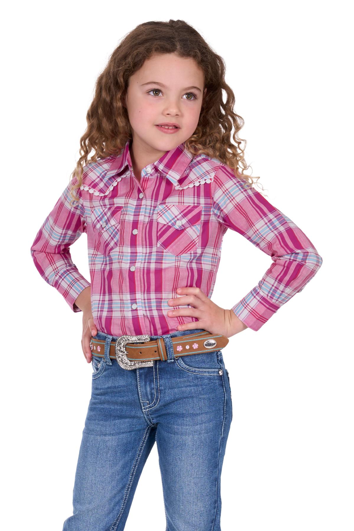 Girl’s Leni Check Western Long Sleeve Shirt