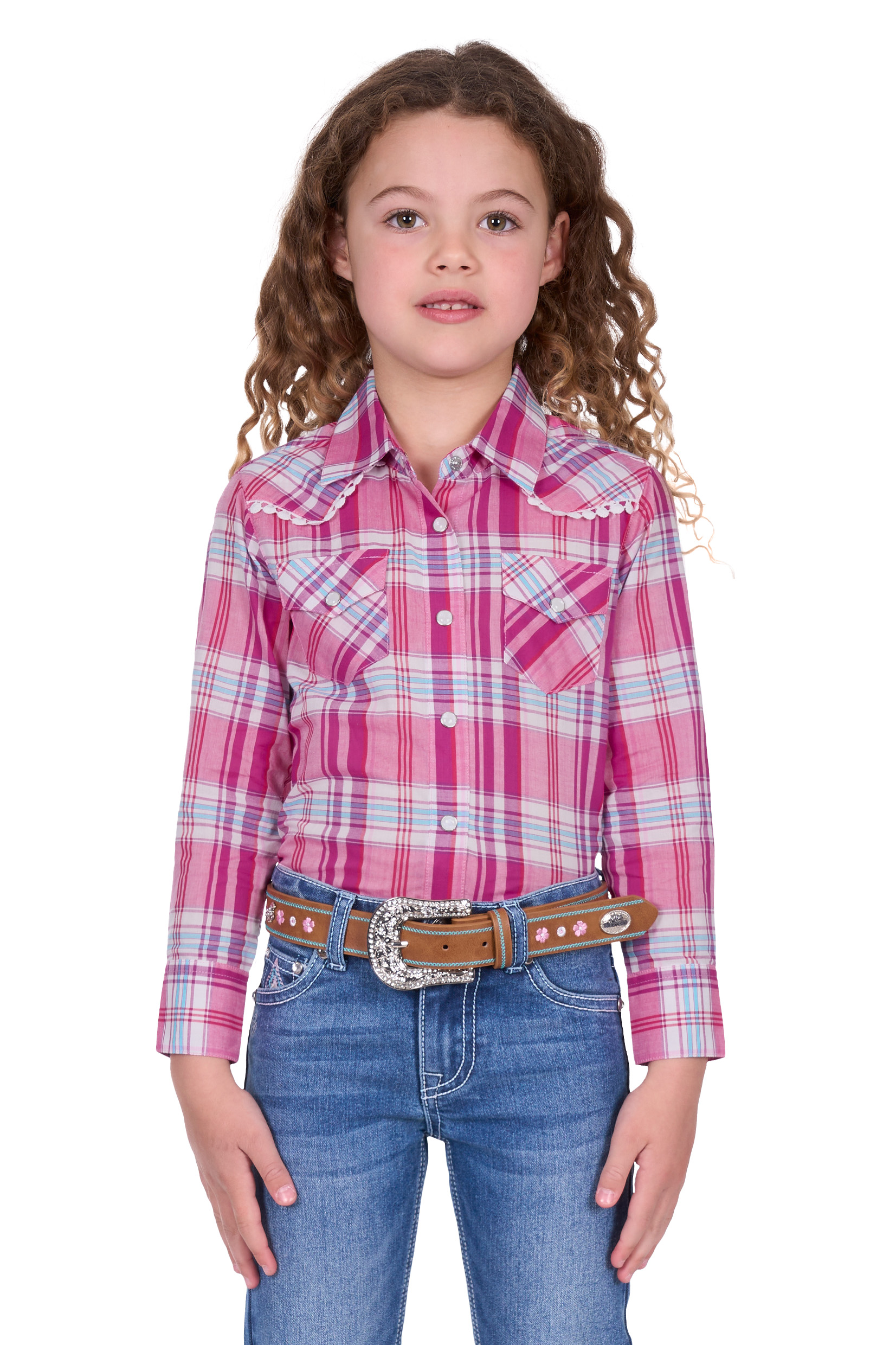 Girl’s Leni Check Western Long Sleeve Shirt