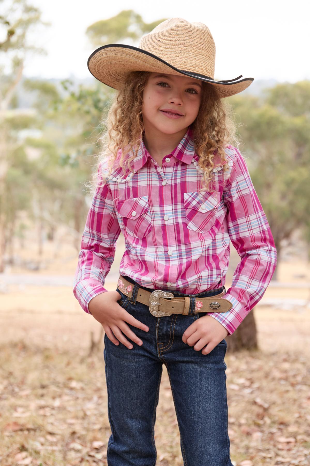 Girl’s Leni Check Western Long Sleeve Shirt