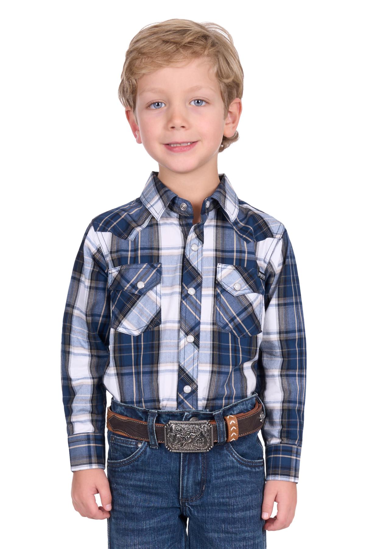 Boy’s Nicholas Check Western Long Sleeve Shirt