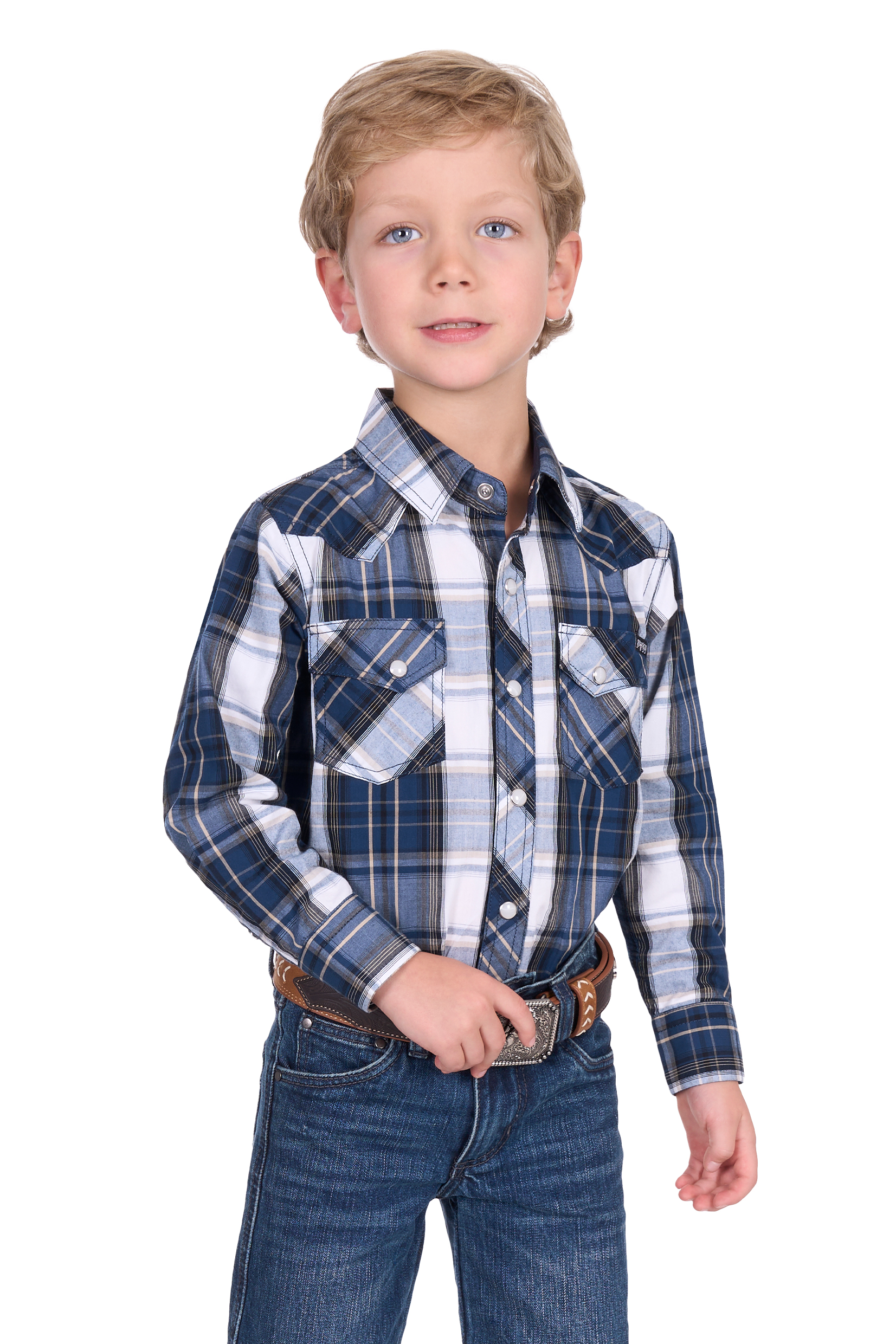 Boy’s Nicholas Check Western Long Sleeve Shirt