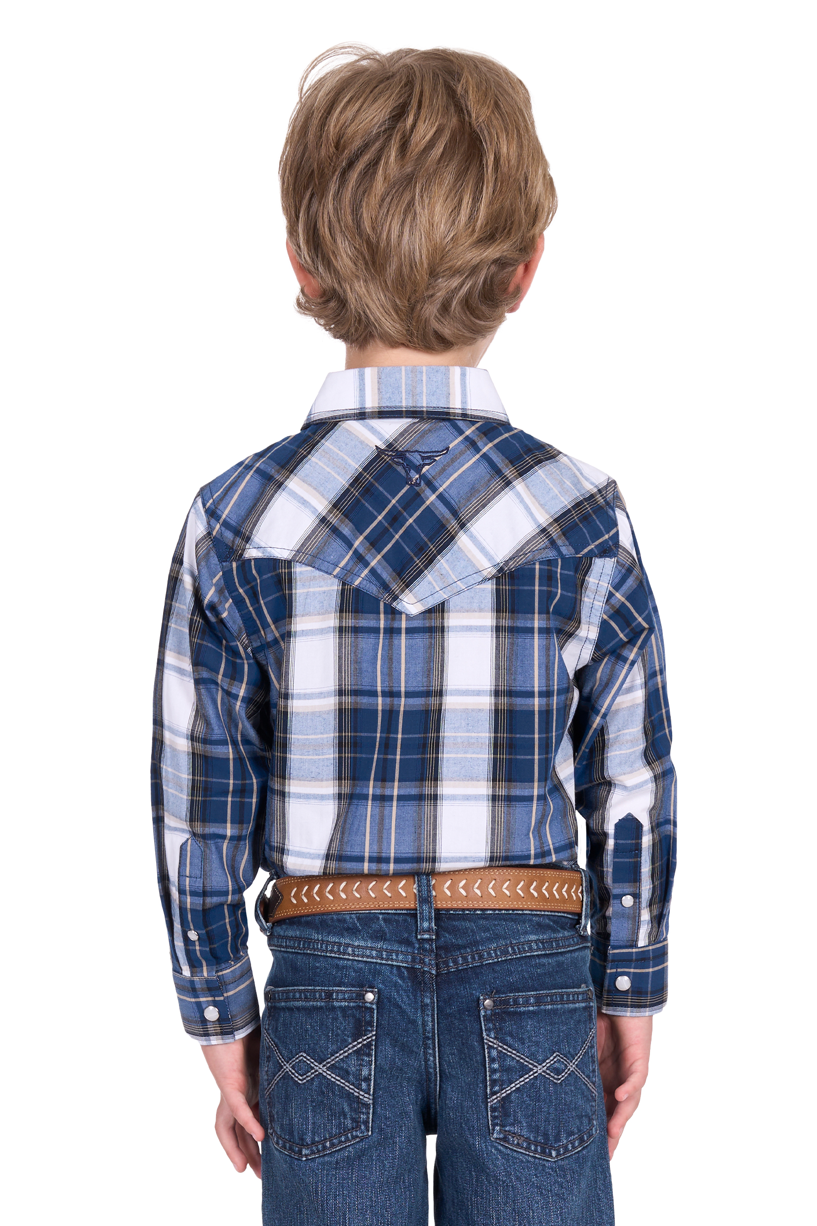 Boy’s Nicholas Check Western Long Sleeve Shirt